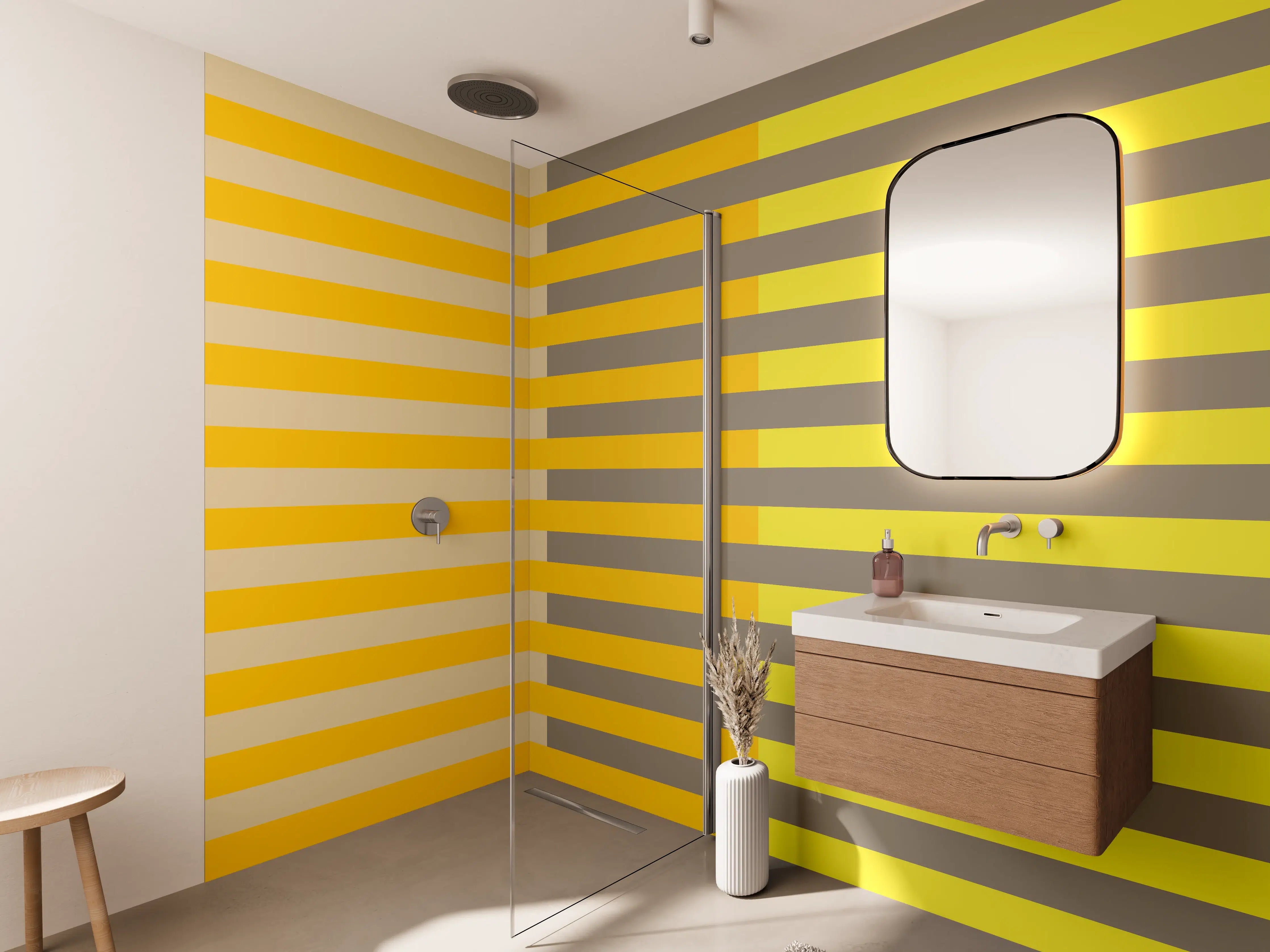 Wandverkleidung Bad - The Yellows - Multy Stripes - Honey