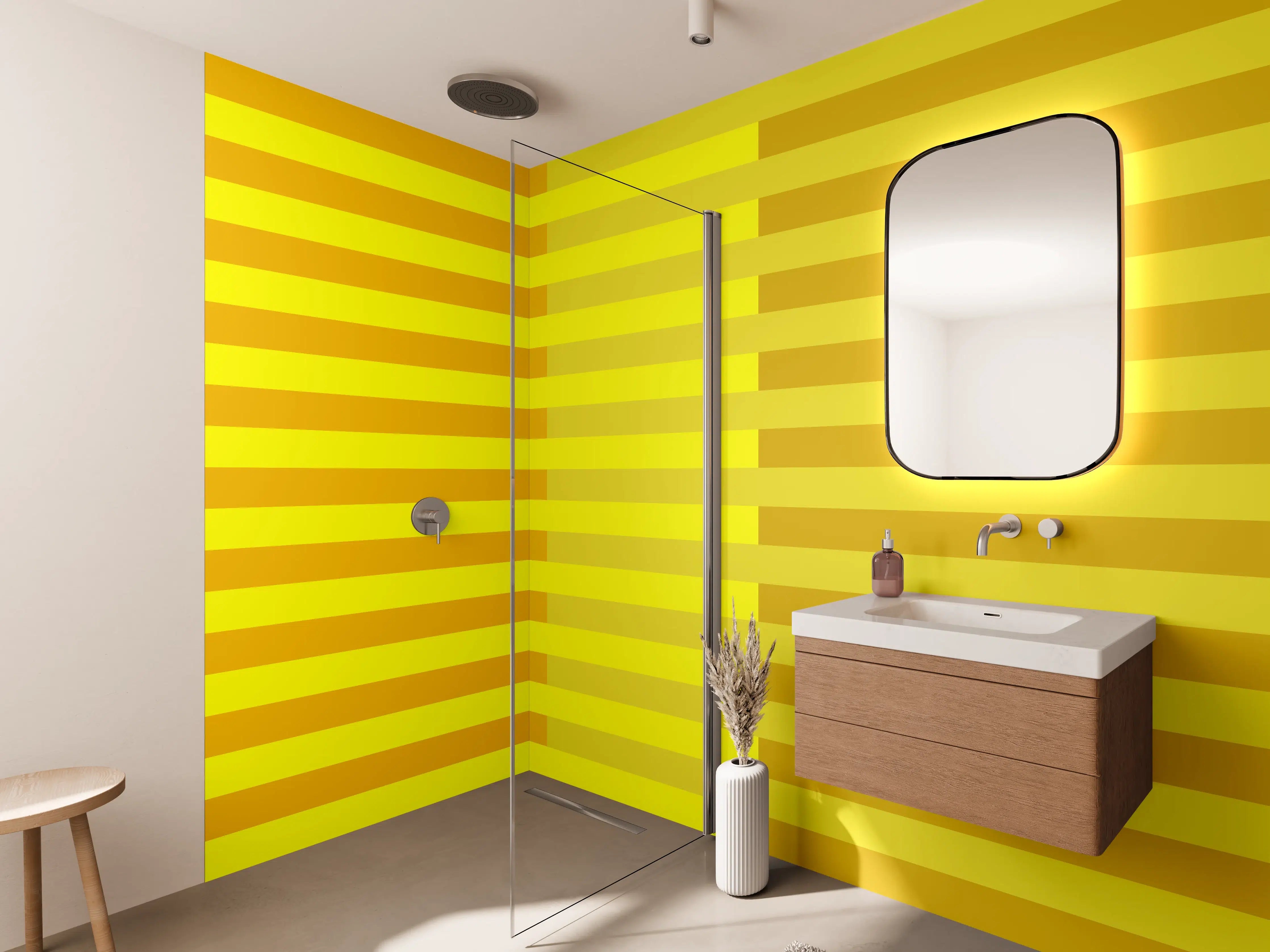 Wandverkleidung Bad - The Yellows - Multy Stripes - Lemon
