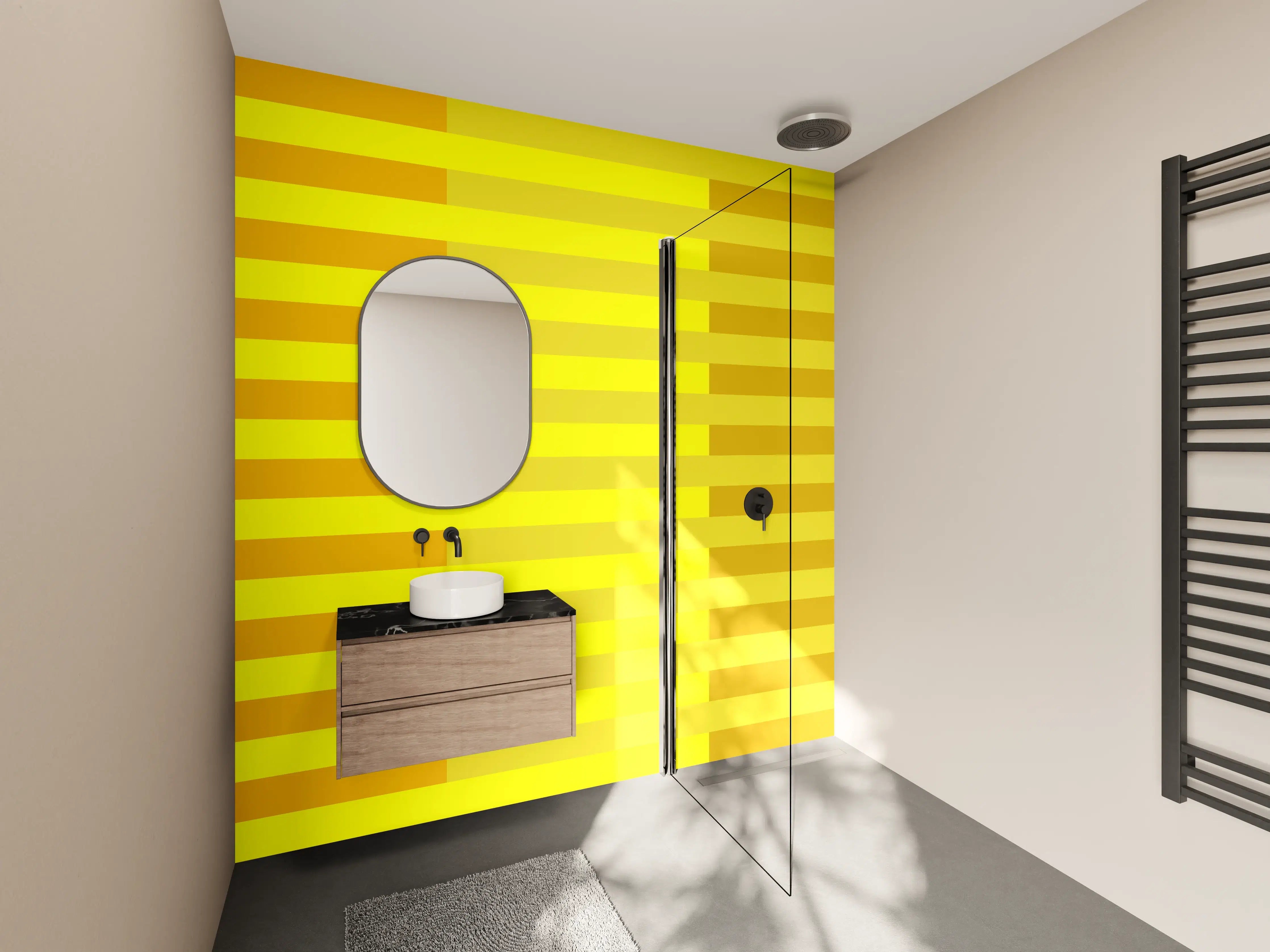Wandverkleidung Bad - The Yellows - Multy Stripes - Lemon