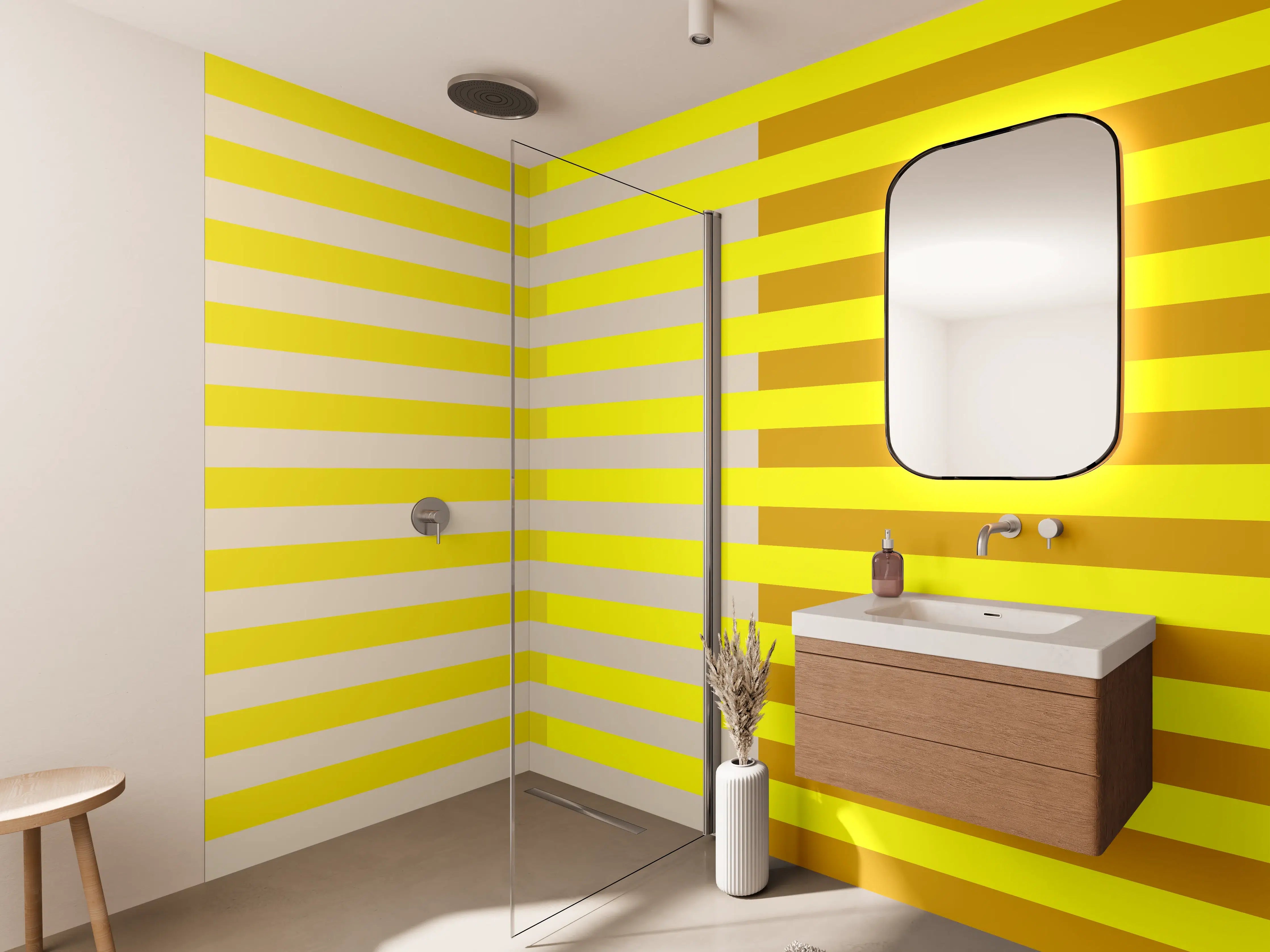 Wandverkleidung Bad - The Yellows - Multy Stripes - Vanilla