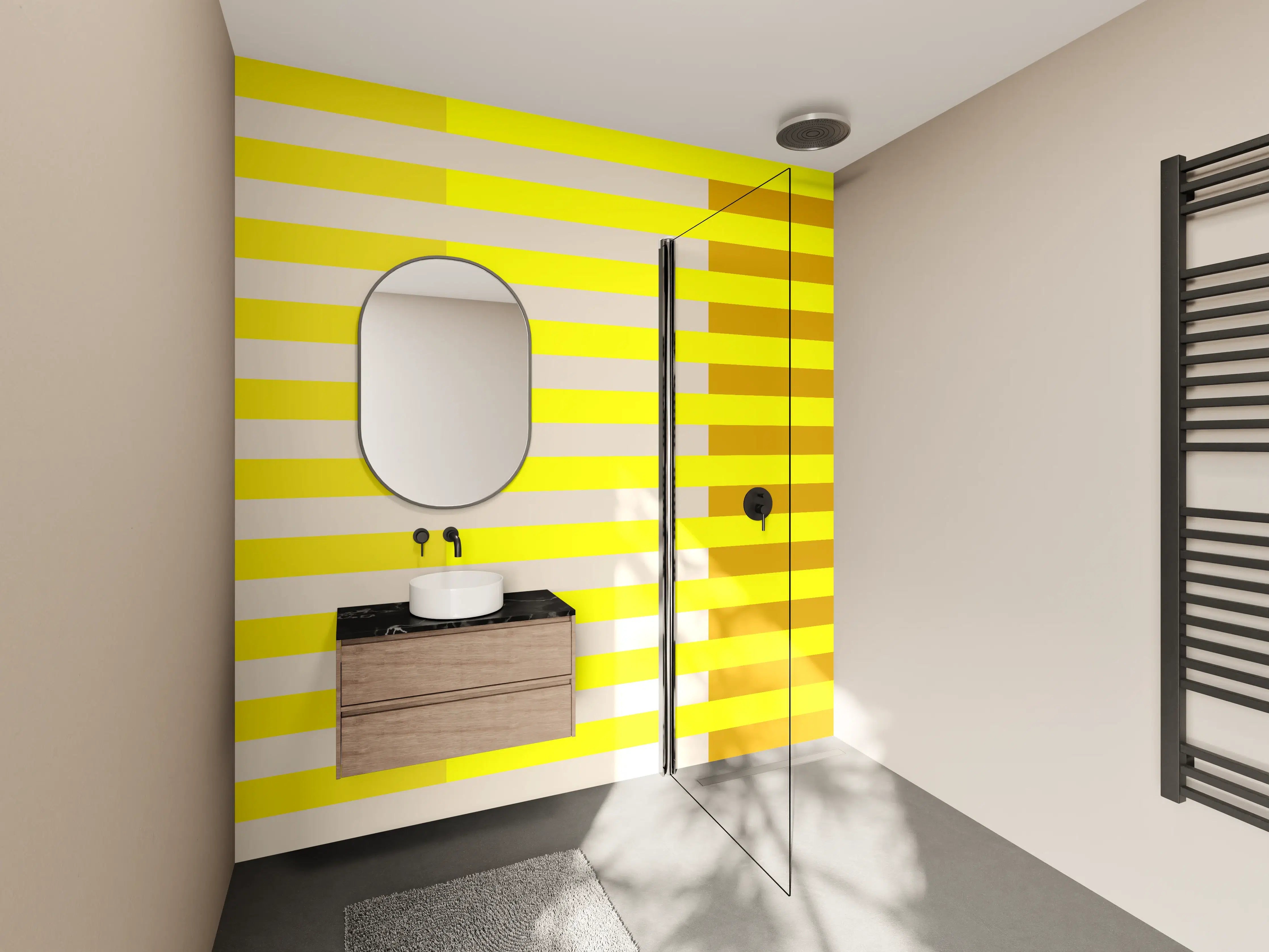 Wandverkleidung Bad - The Yellows - Multy Stripes - Vanilla