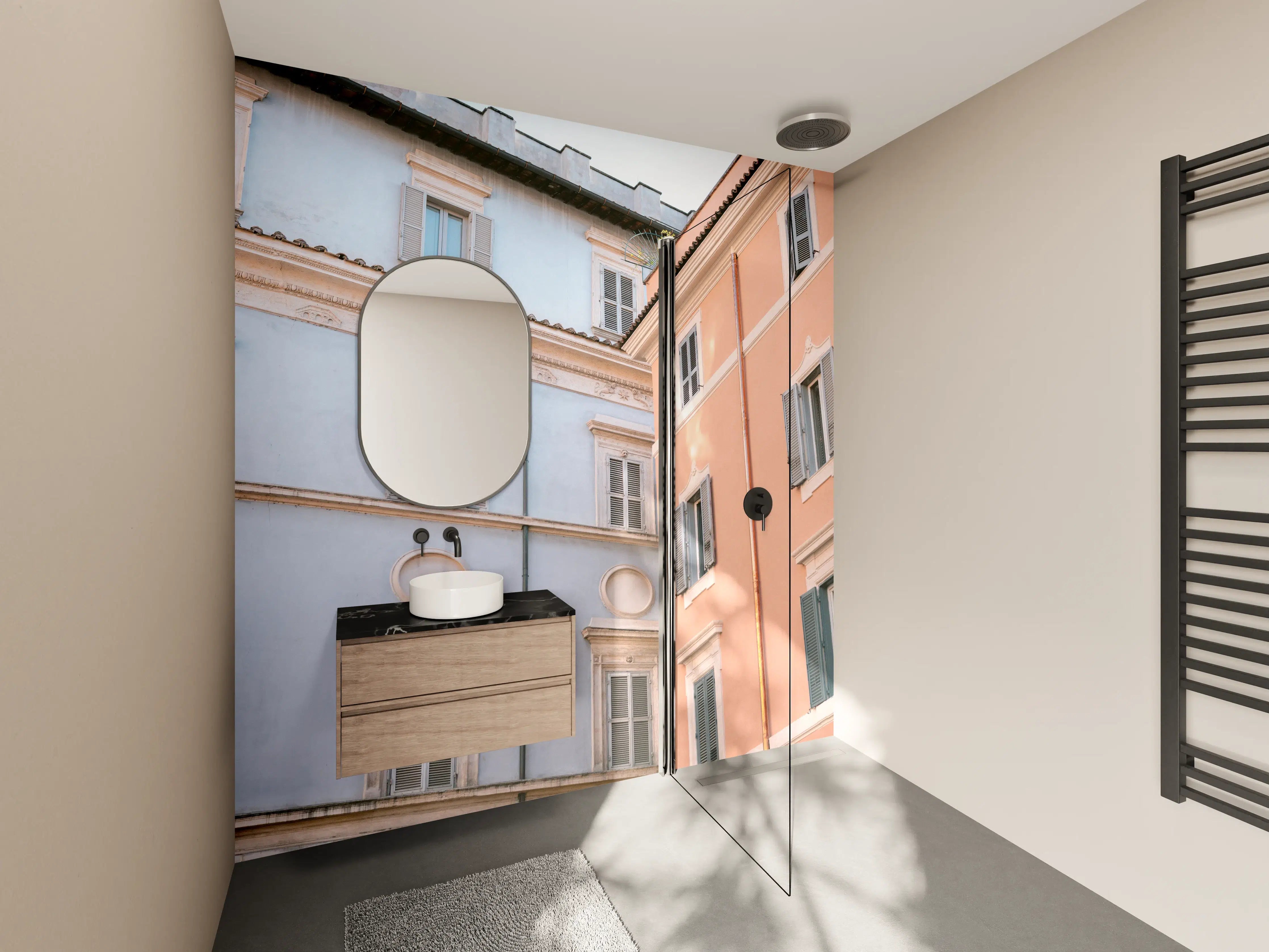 Wandverkleidung Bad - Trastevere in Flieder und Pink