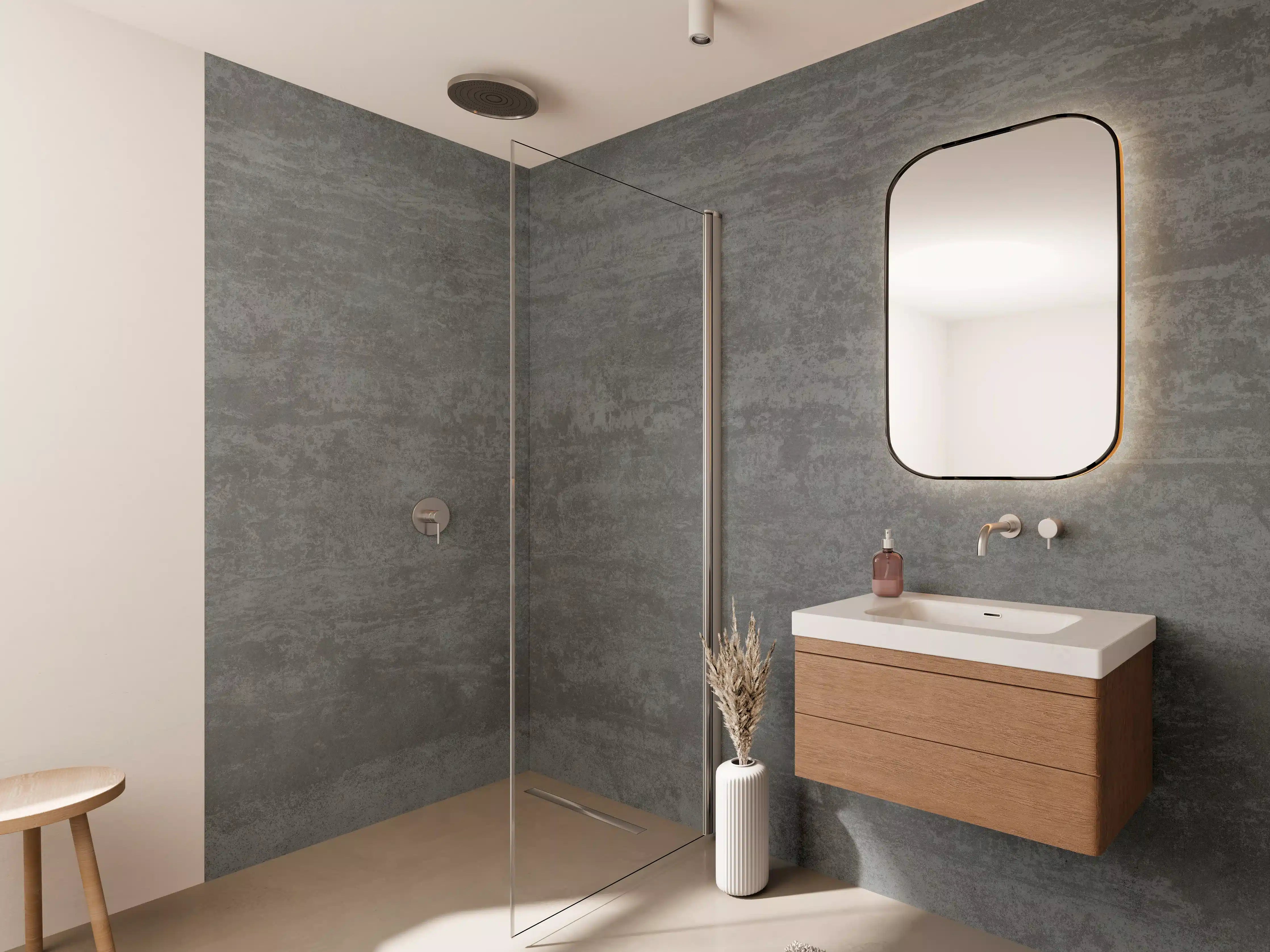 Wandverkleidung Bad - Travertino Marmor Textur