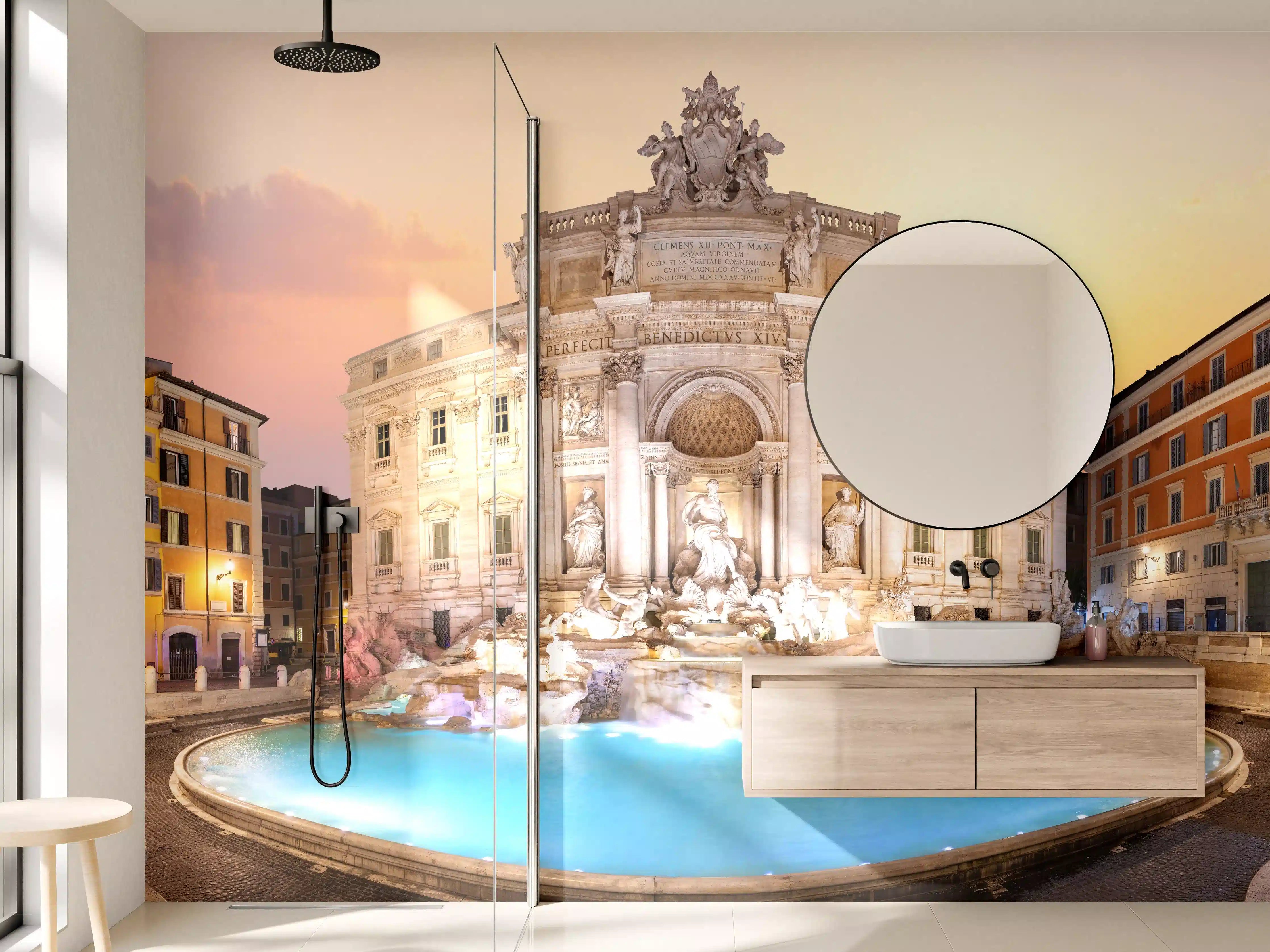 Wandverkleidung Bad - Trevi-Brunnen bei Sonnenaufgang