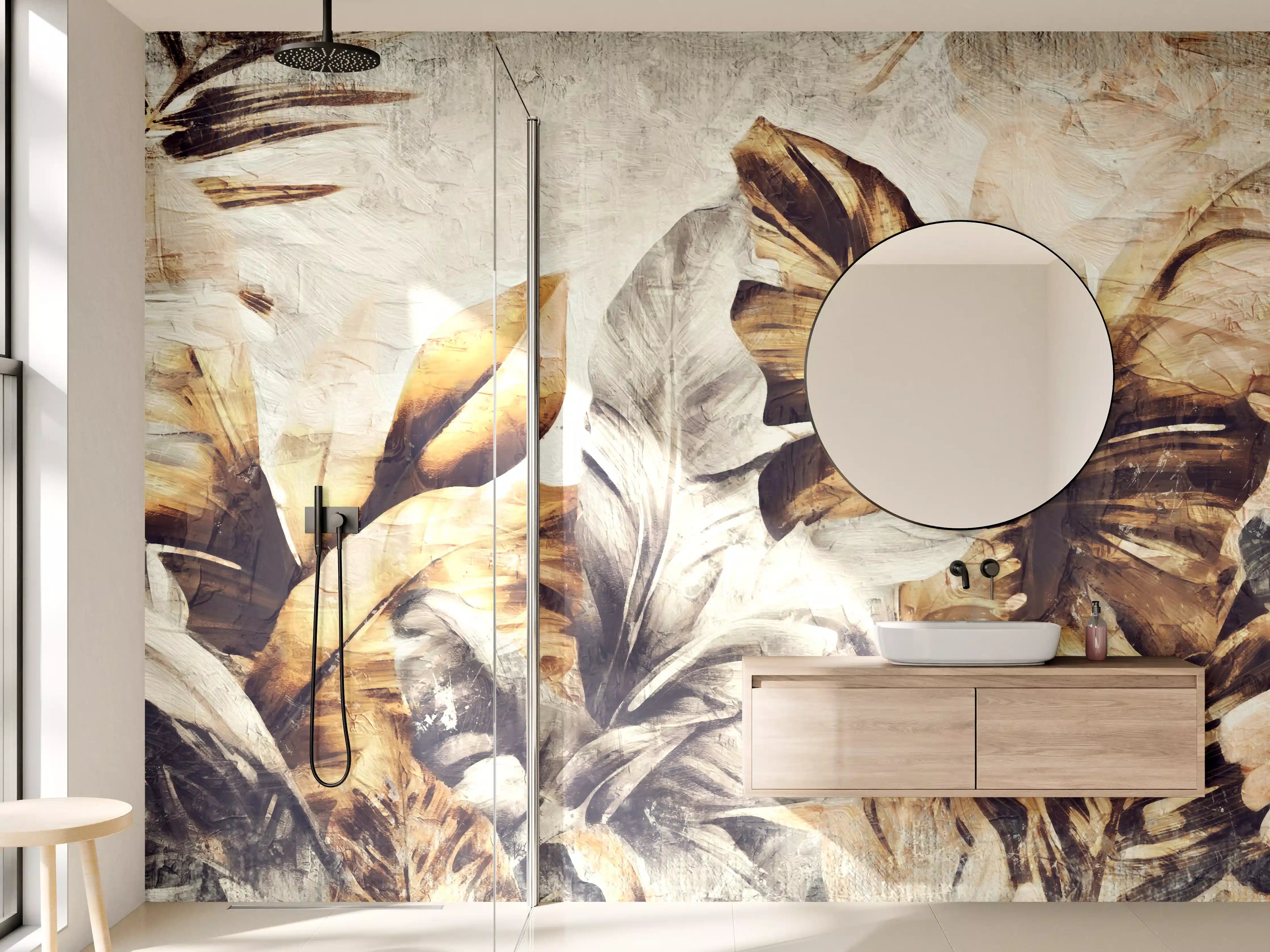 Wandverkleidung Bad - Tropische Dschungelpanorama-Kunst