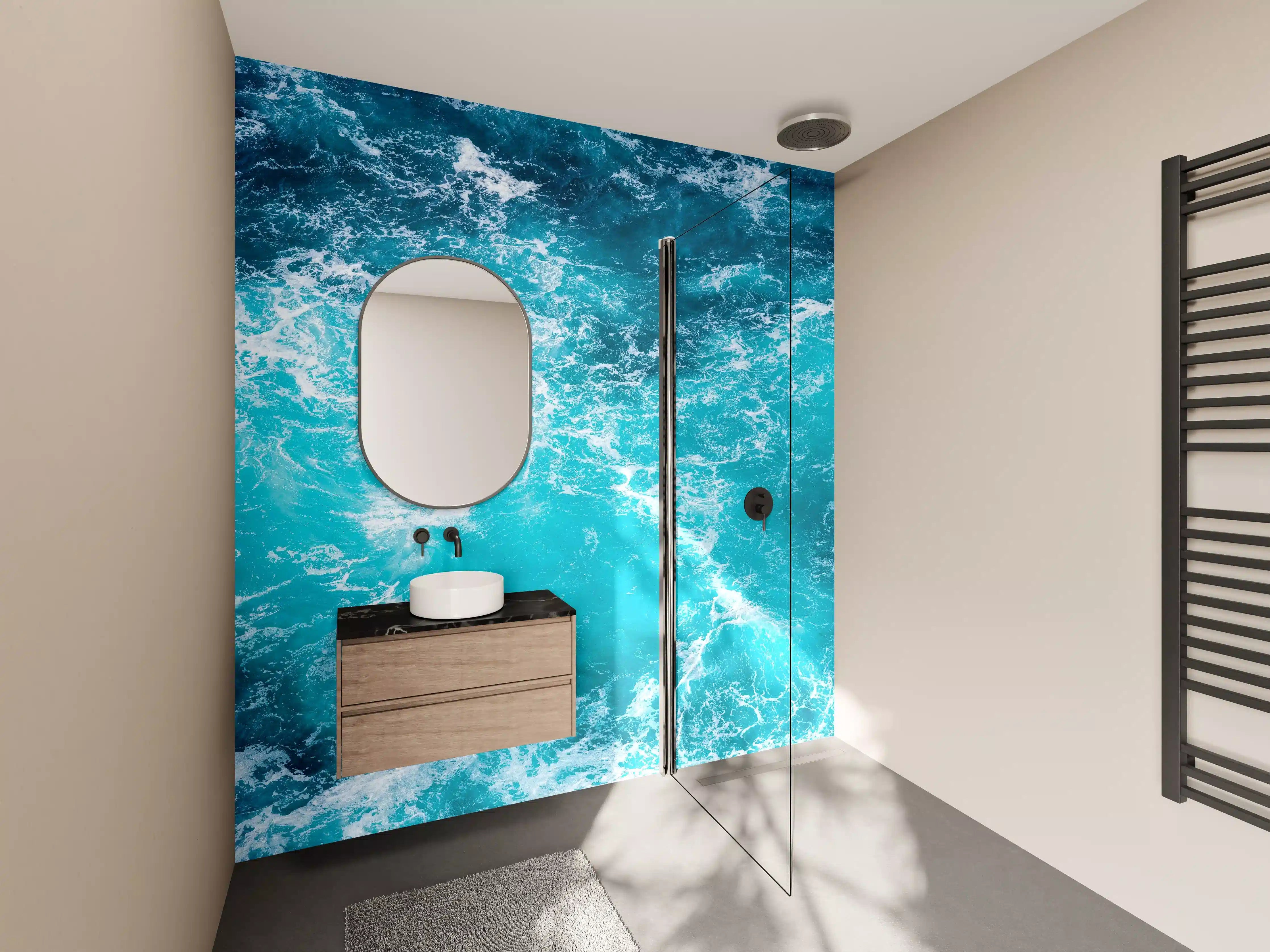 Wandverkleidung Bad - Turquoise Ocean Waves