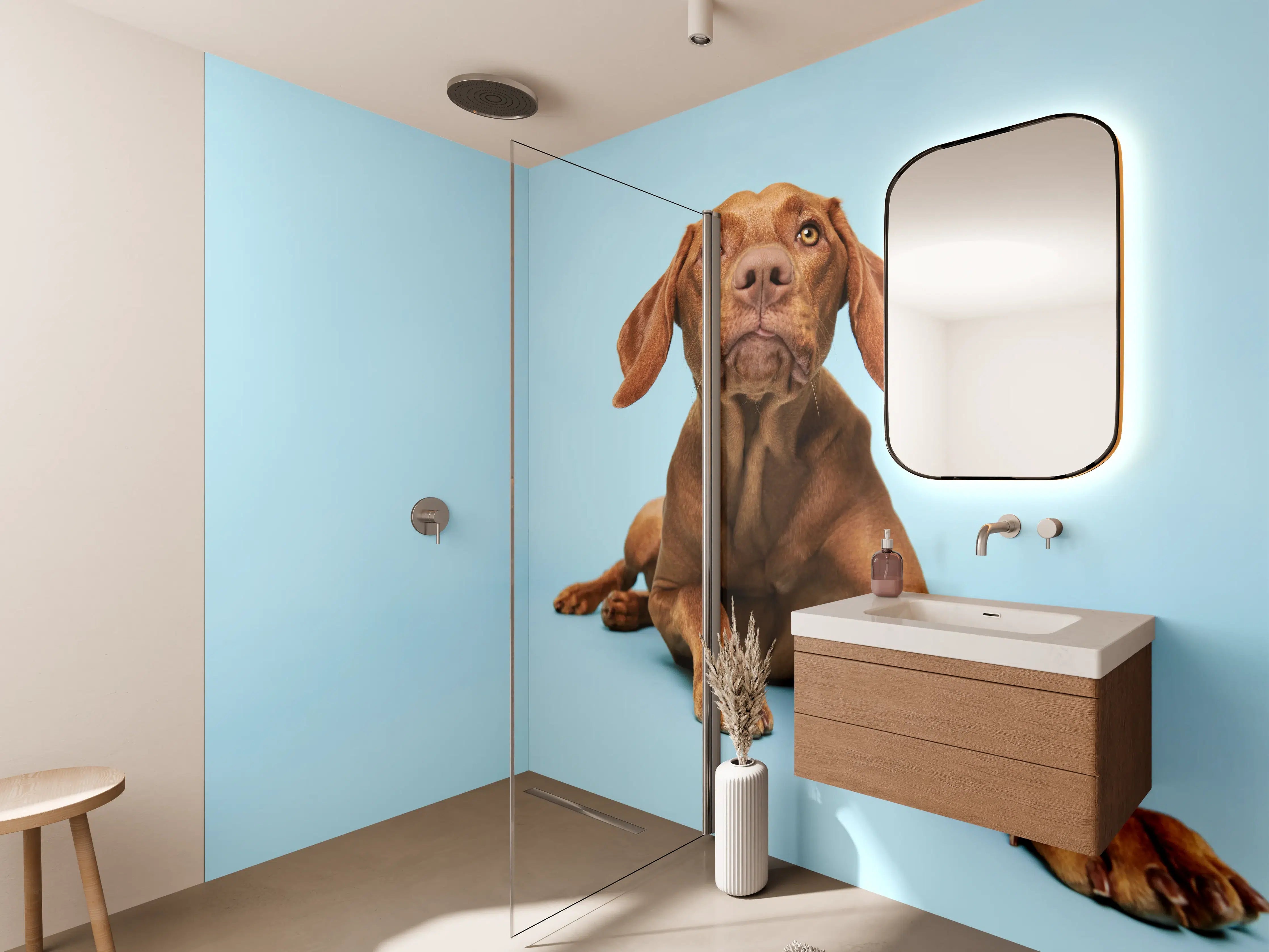 Wandverkleidung Bad - Ungarischer Vizsla-Welpe Portrait