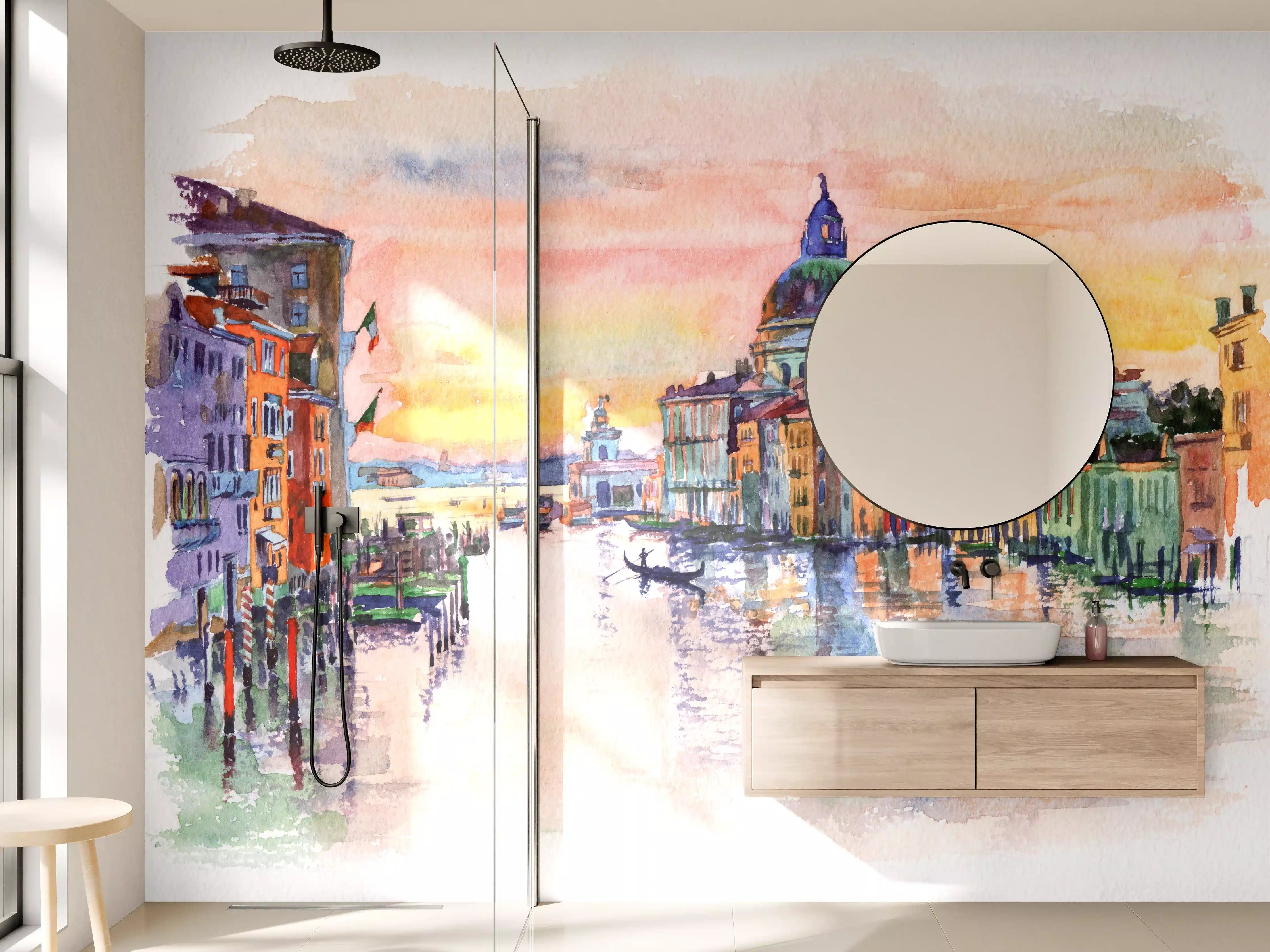 Wandverkleidung Bad - Venedig Aquarell 