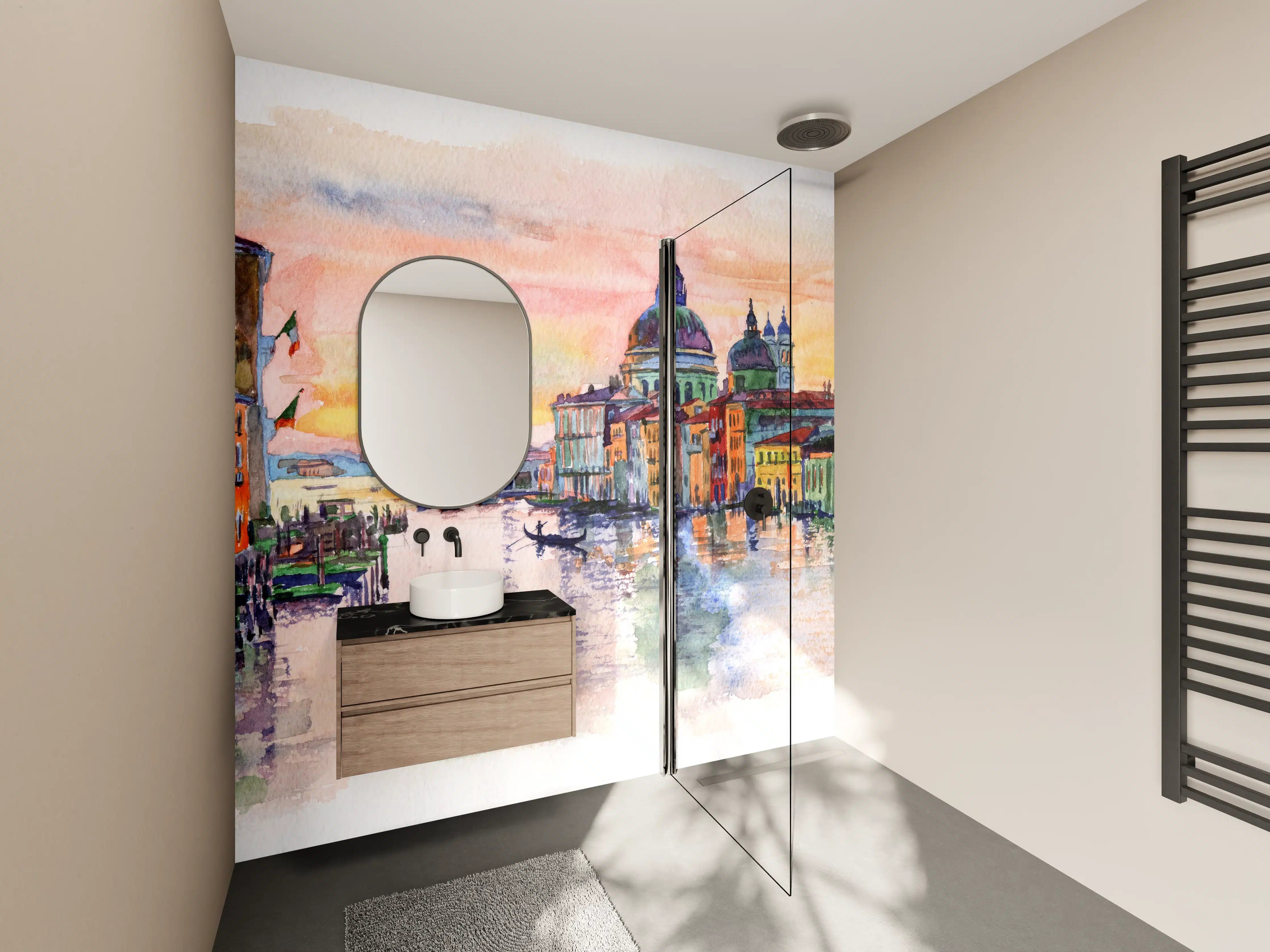 Wandverkleidung Bad - Venedig Aquarell 
