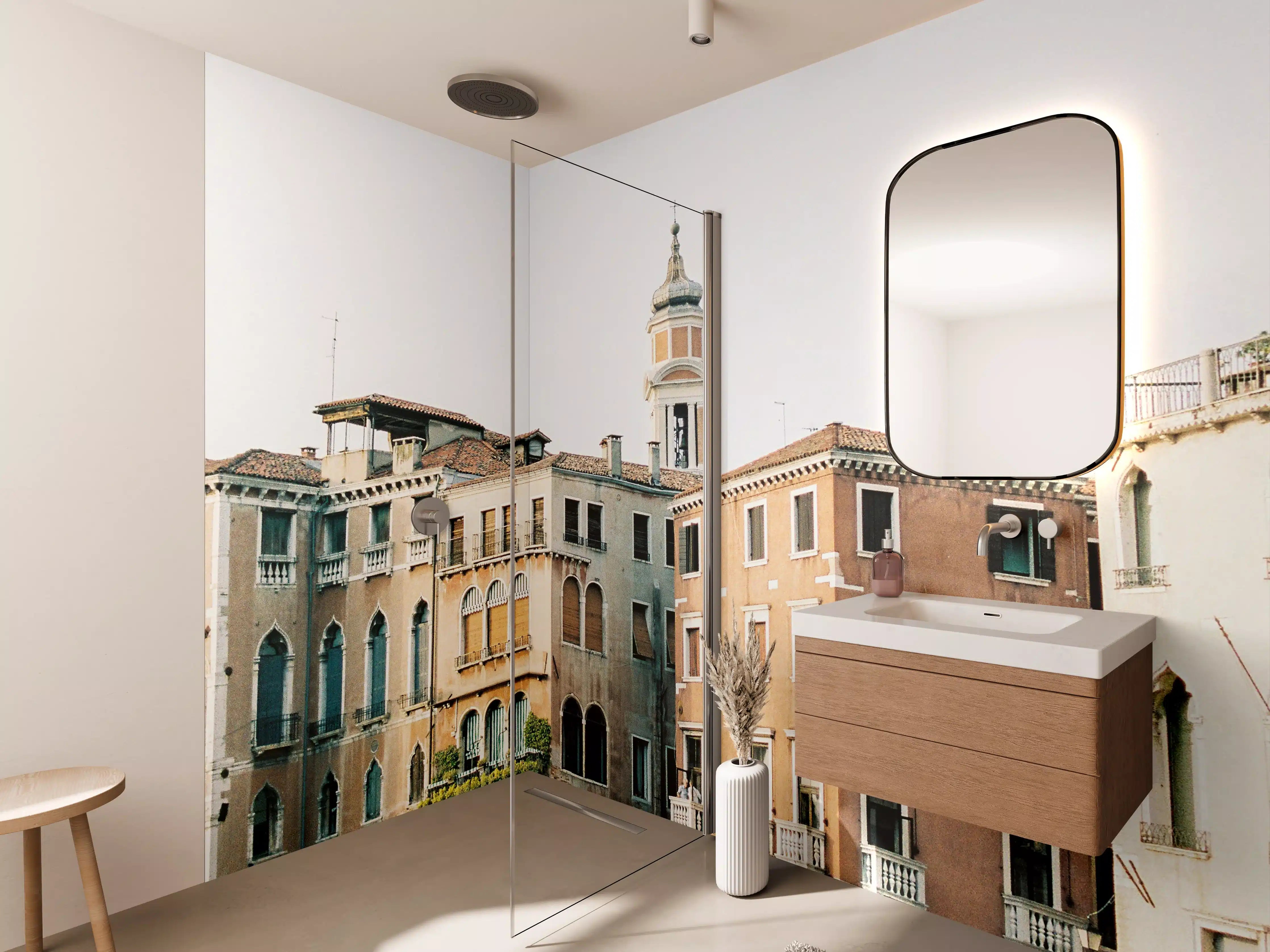 Wandverkleidung Bad - Venedig Kanal Sommerblick