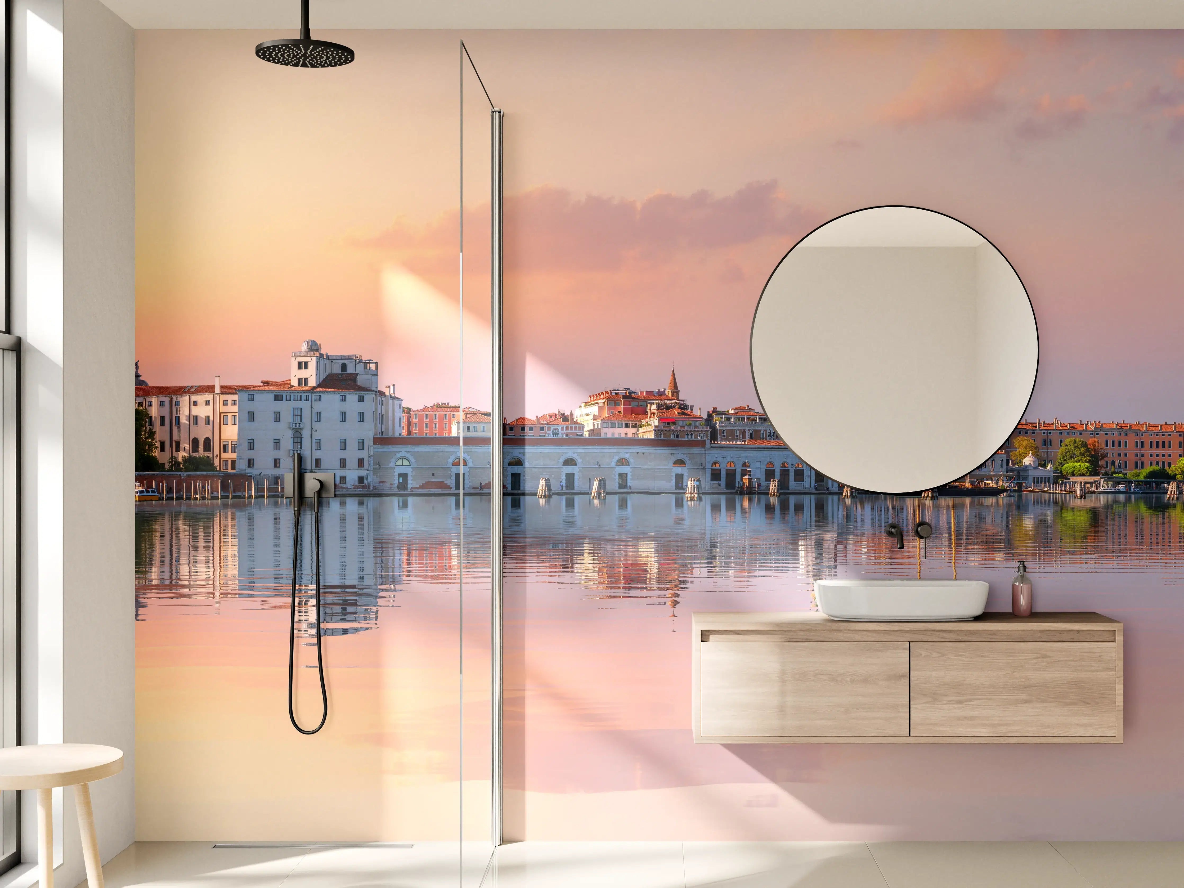 Wandverkleidung Bad - Venedig-Panorama bei Sonnenuntergang