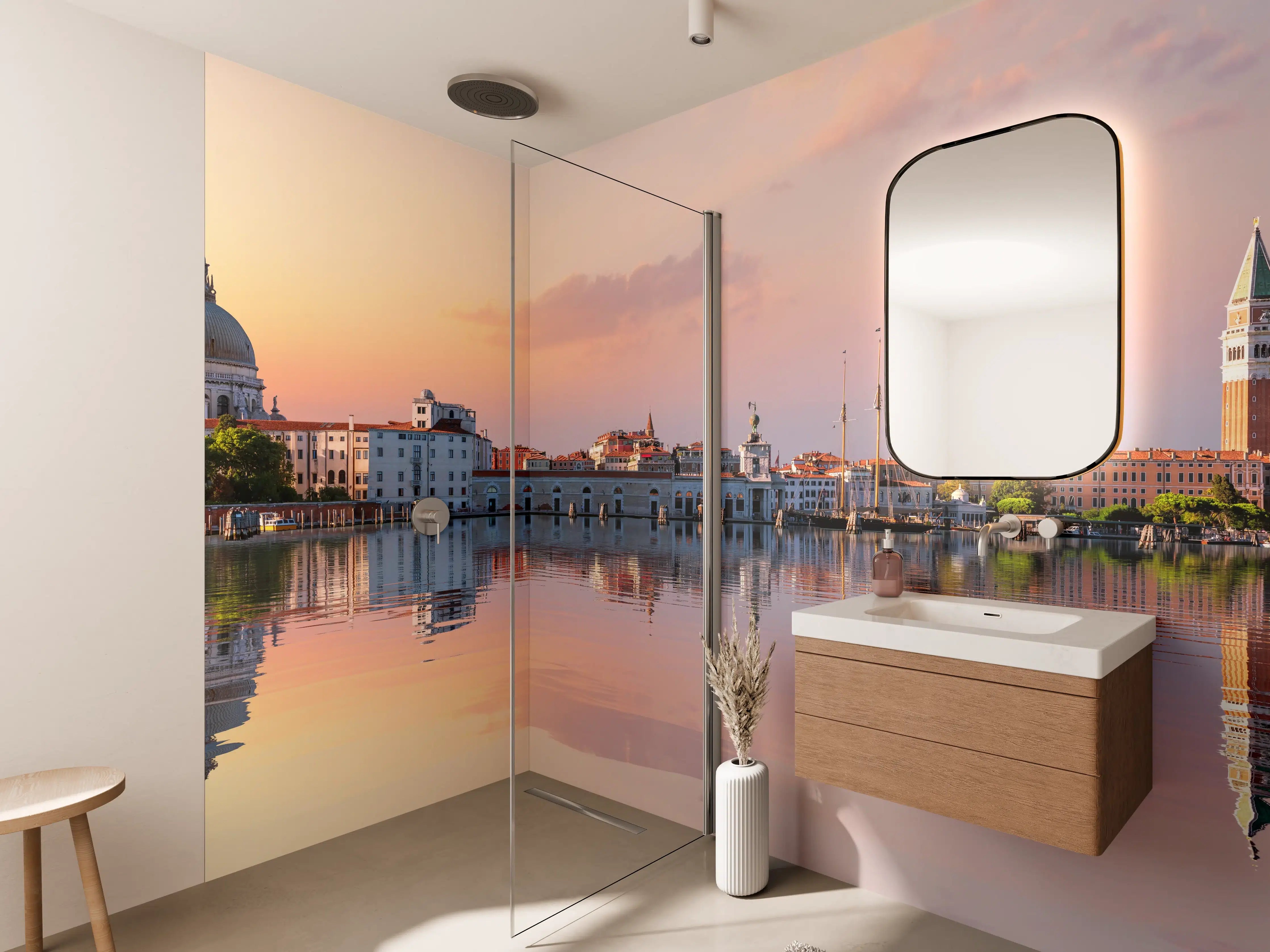 Wandverkleidung Bad - Venedig-Panorama bei Sonnenuntergang