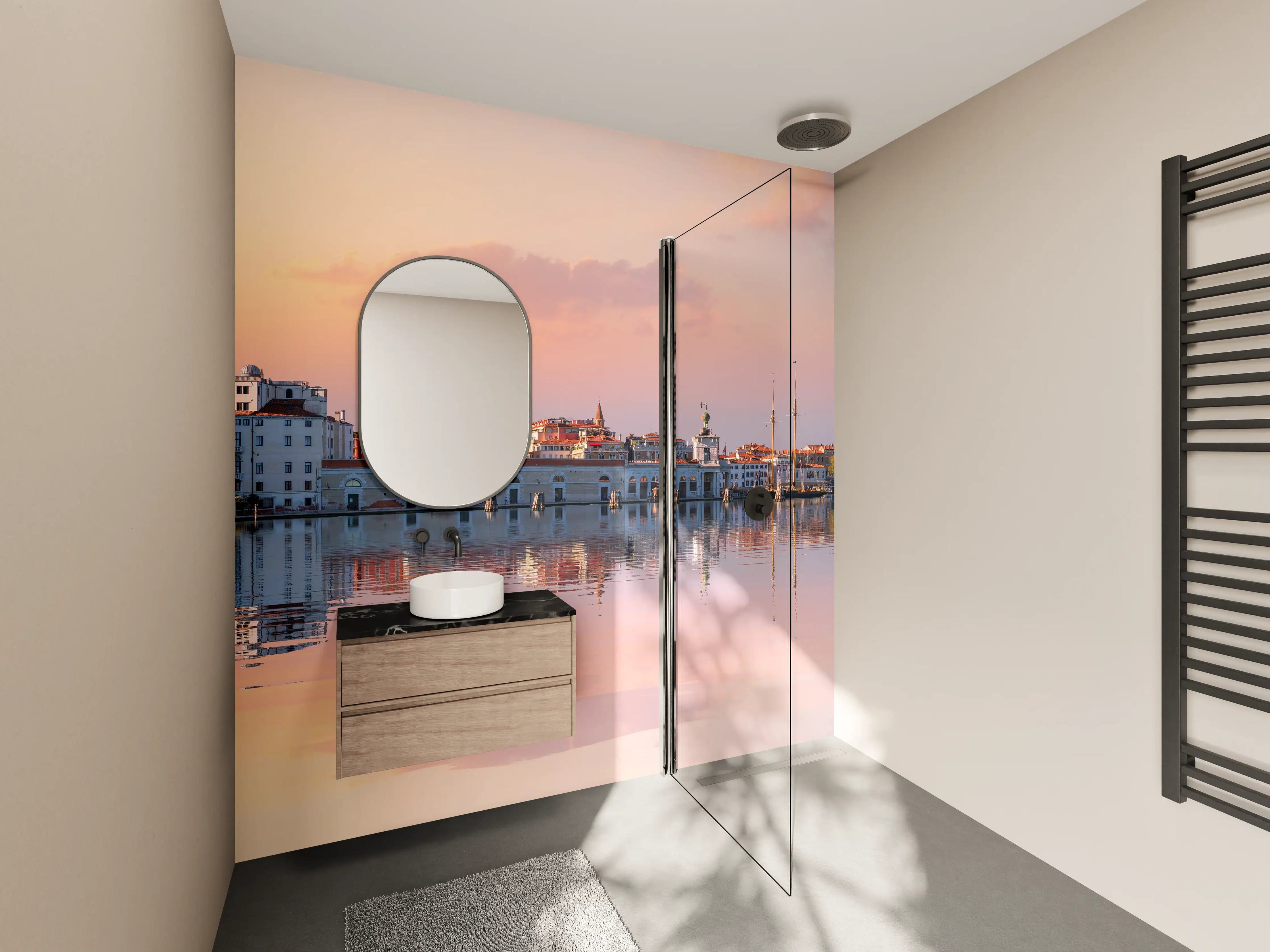 Wandverkleidung Bad - Venedig-Panorama bei Sonnenuntergang