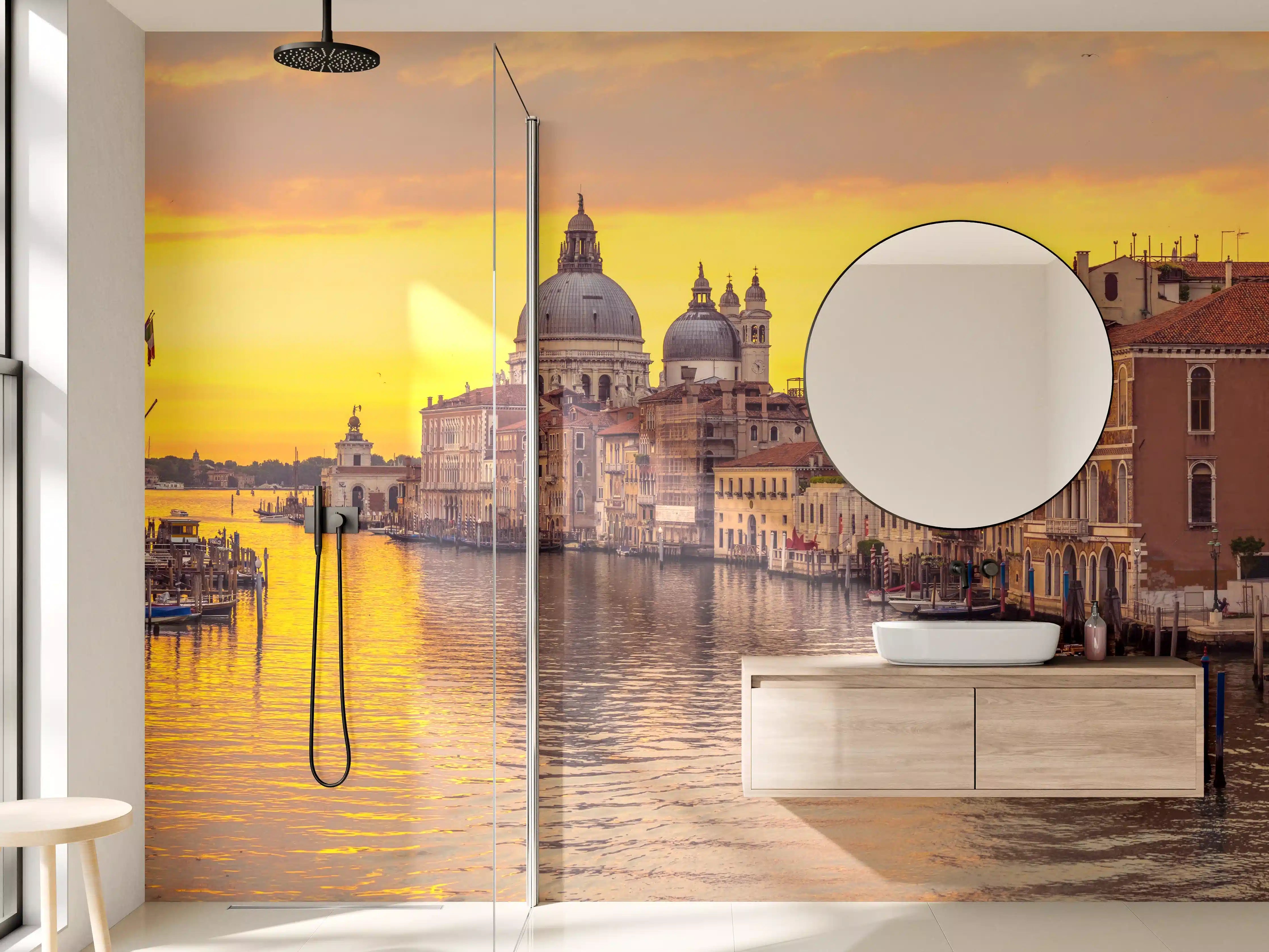 Wandverkleidung Bad - Venedig Skyline Sonnenuntergang