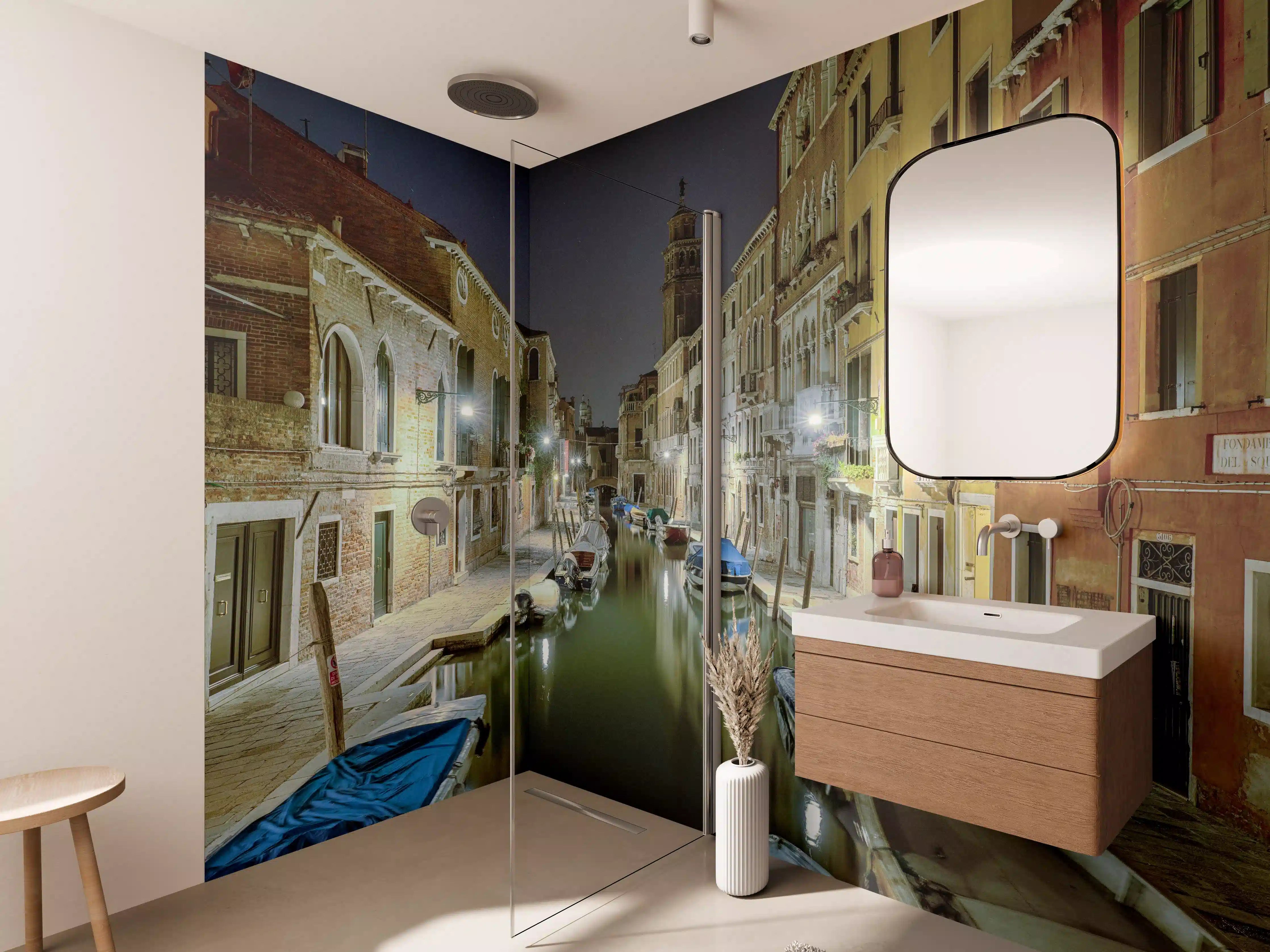 Wandverkleidung Bad - Venezia bei Nacht
