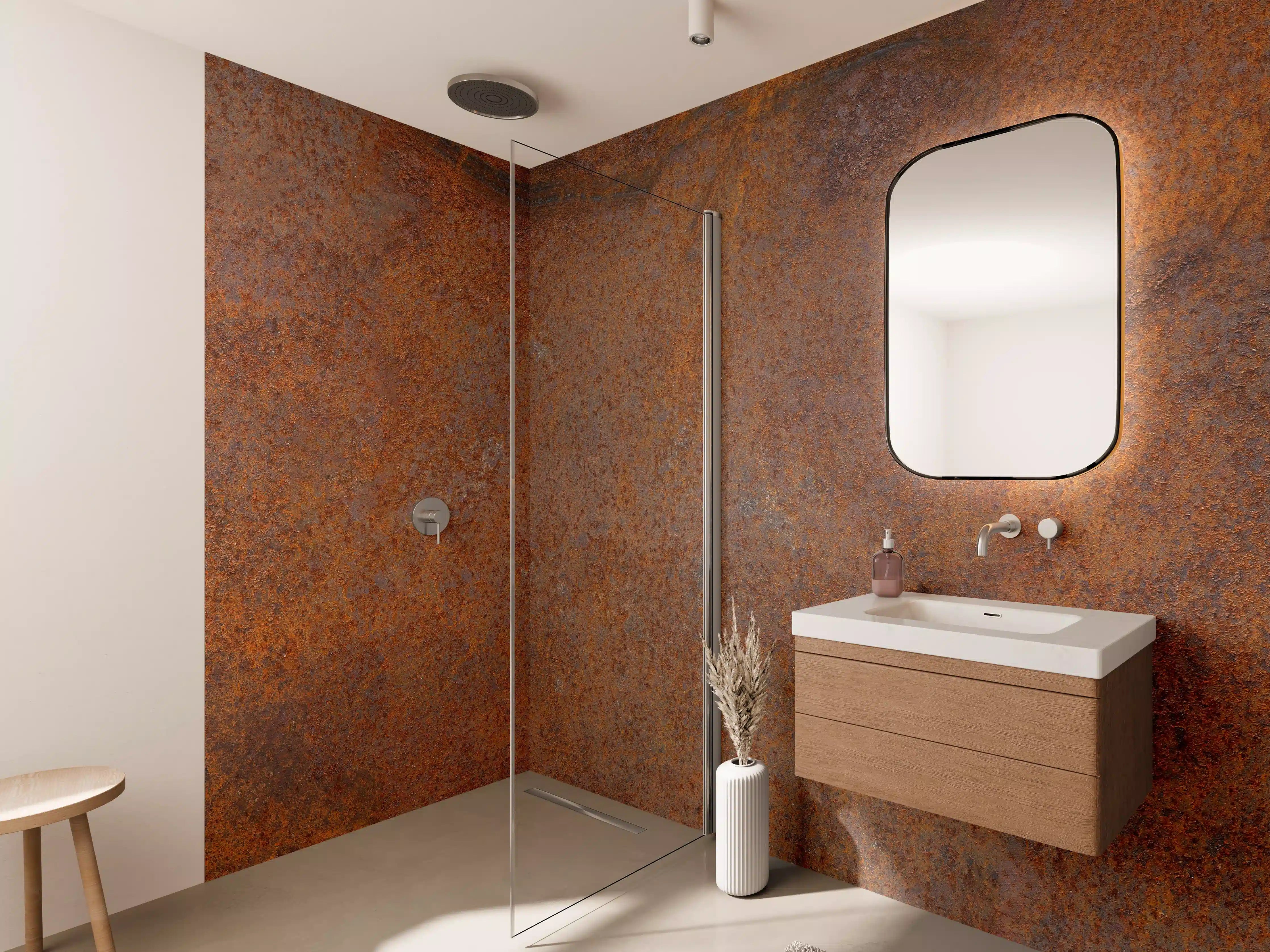 Wandverkleidung Bad - Verrostetes Metall