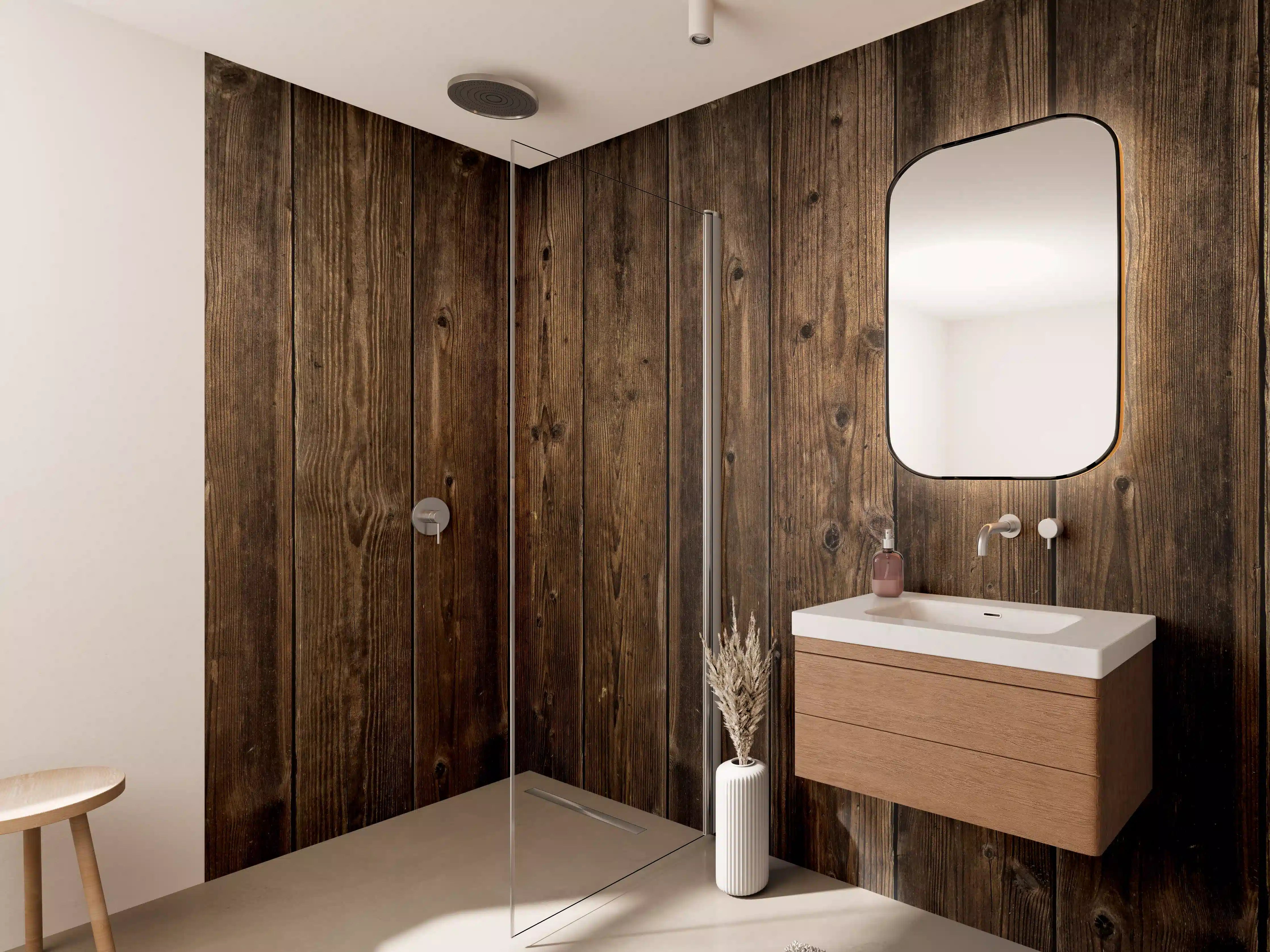Wandverkleidung Bad - Verwitterte Holz Textur