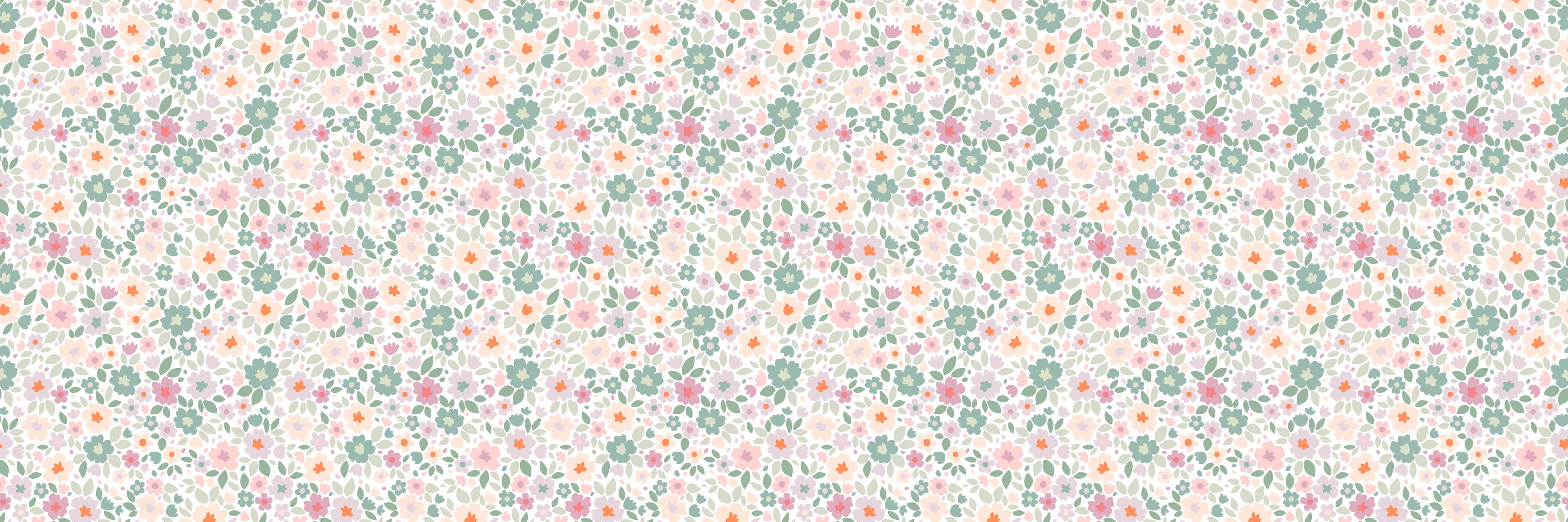 Wandverkleidung Bad-Vintage Ditsy Pattern in Rosa