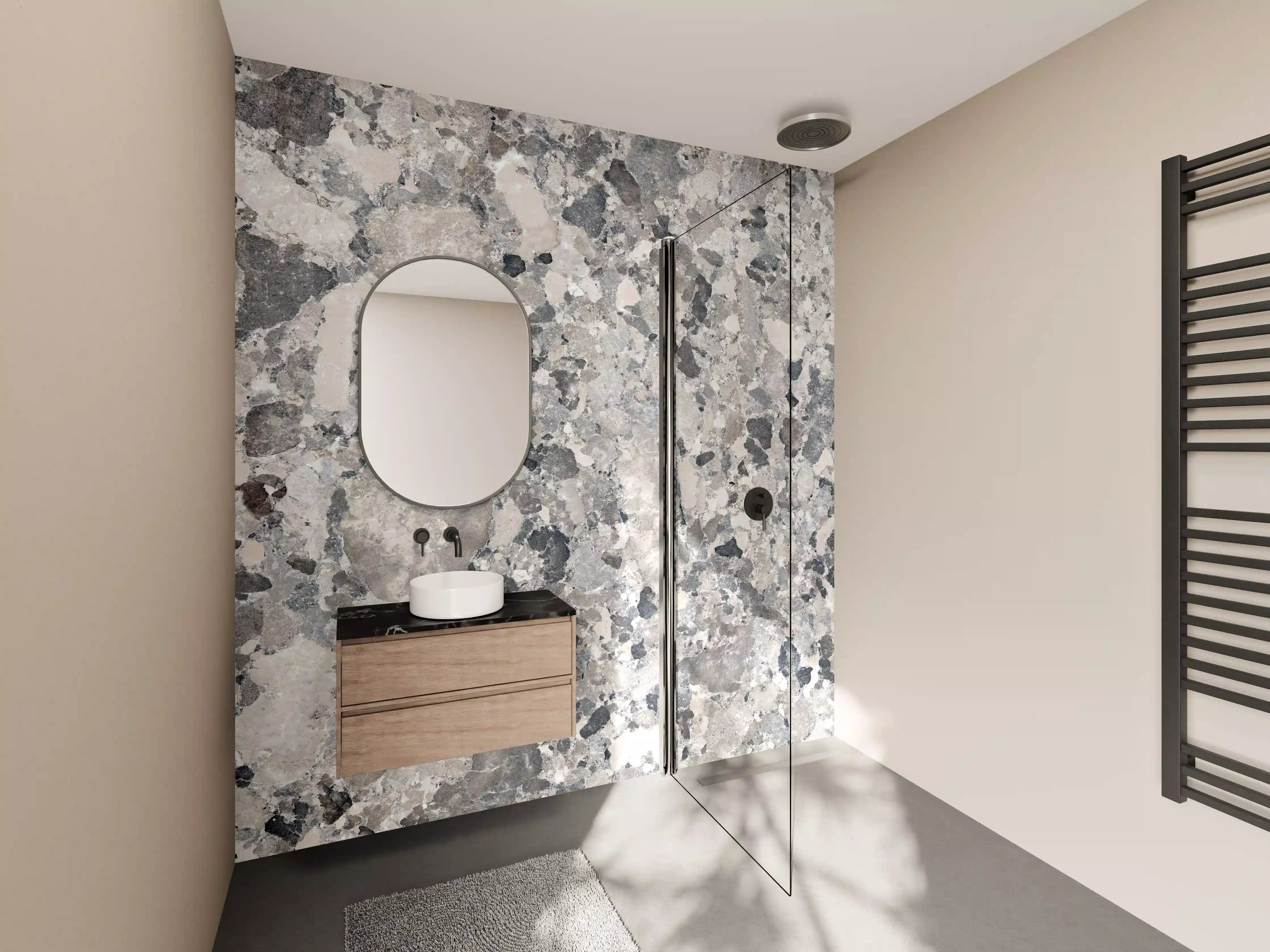 Wandverkleidung Bad - Vintage Granit-Textur