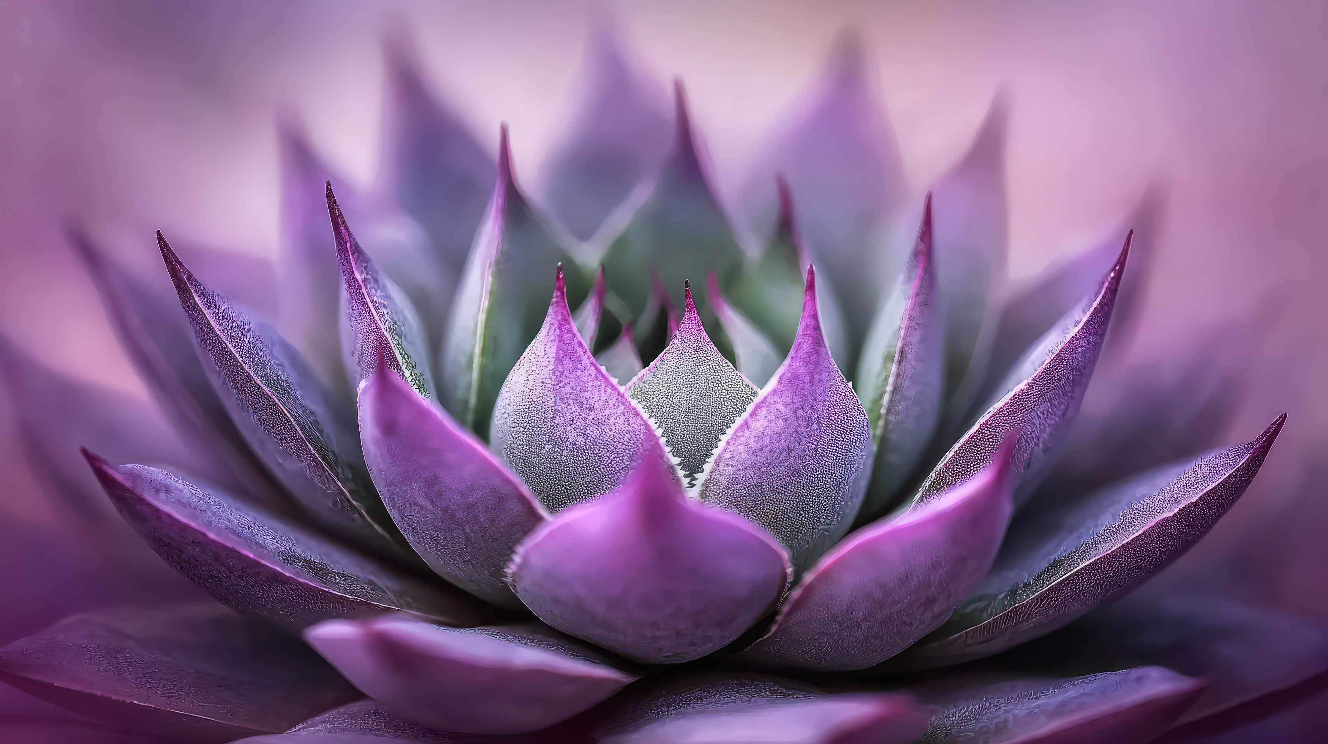 Wandverkleidung Bad-Violette Sukkulente mit sanftem Farbverlauf