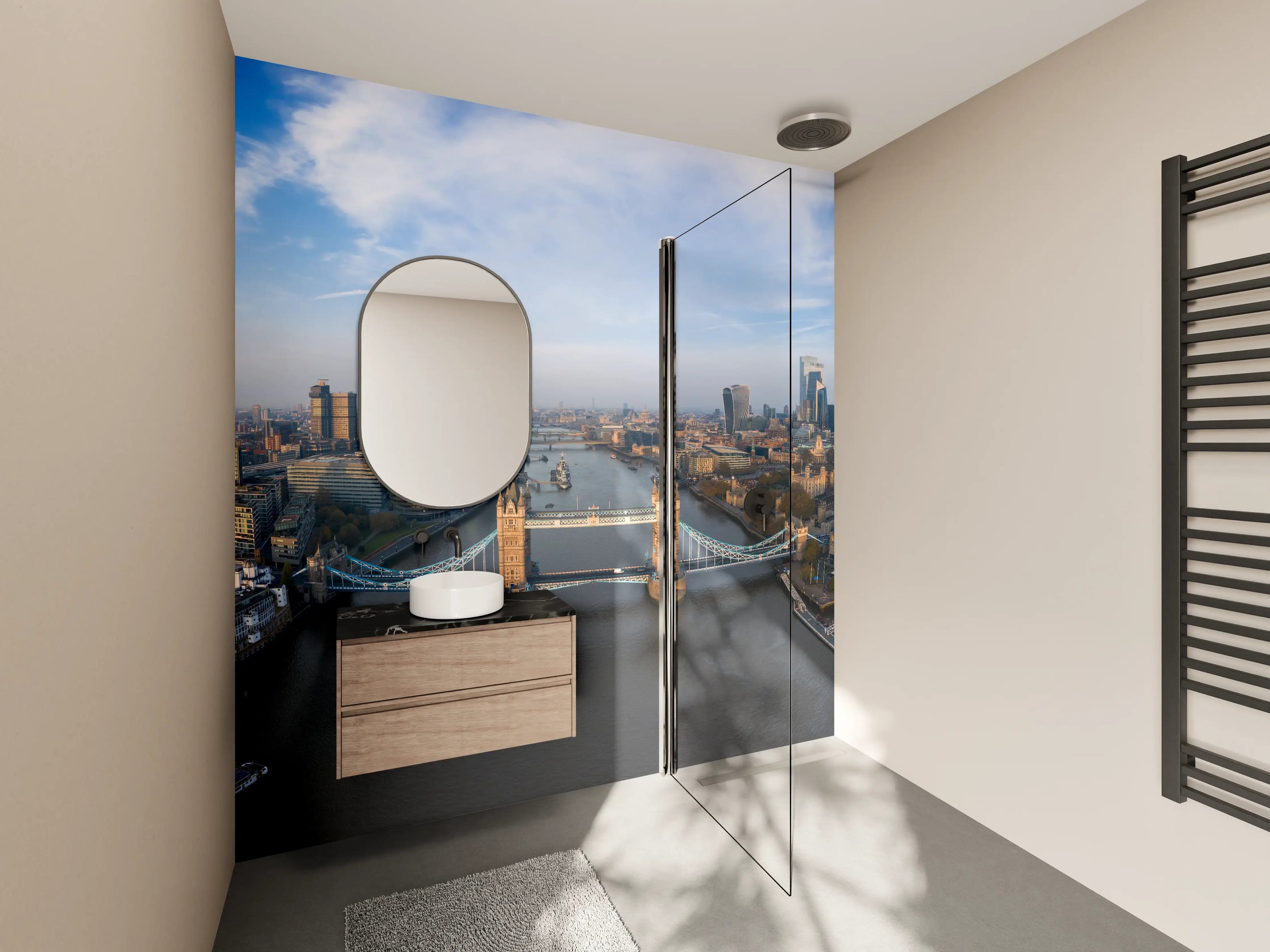 Wandverkleidung Bad - Vogelperspektive der Tower Bridge, London