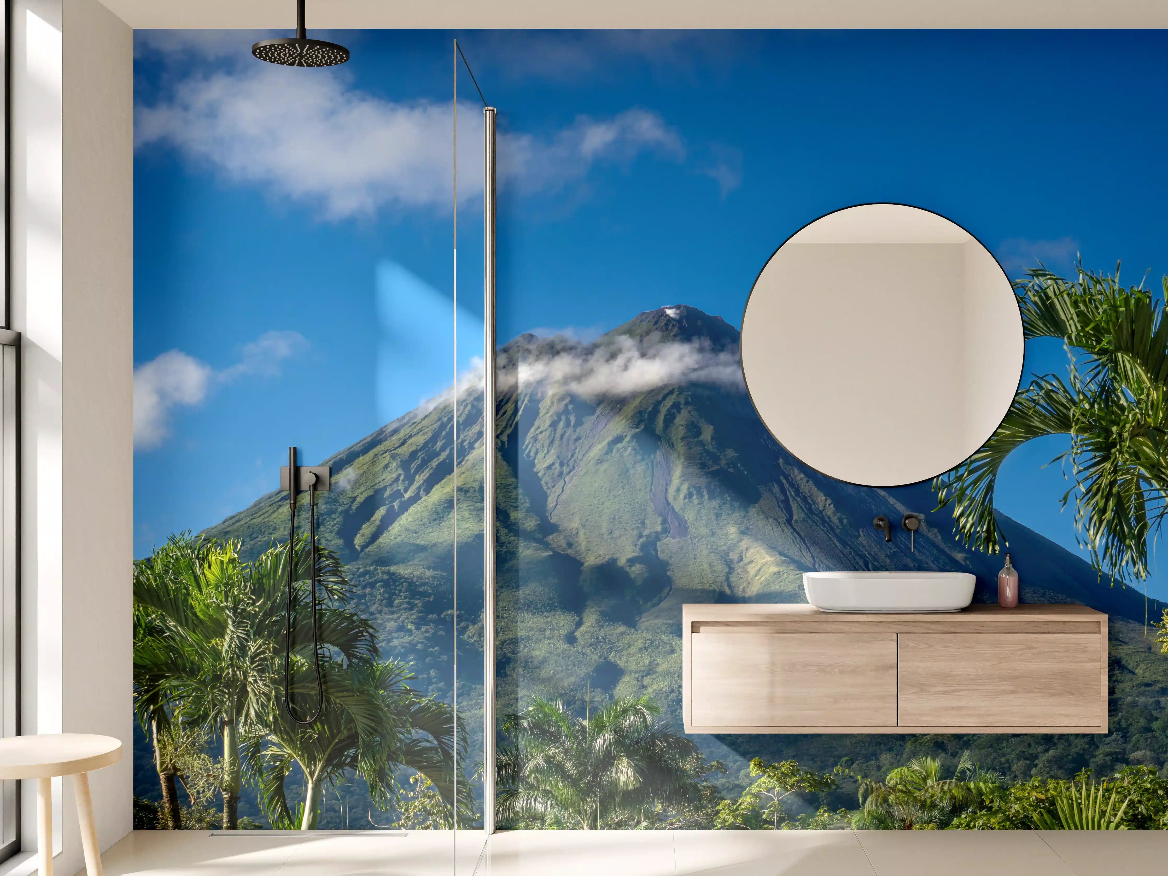 Wandverkleidung Bad - Vulkan Arenal von nahem - Costa Rica