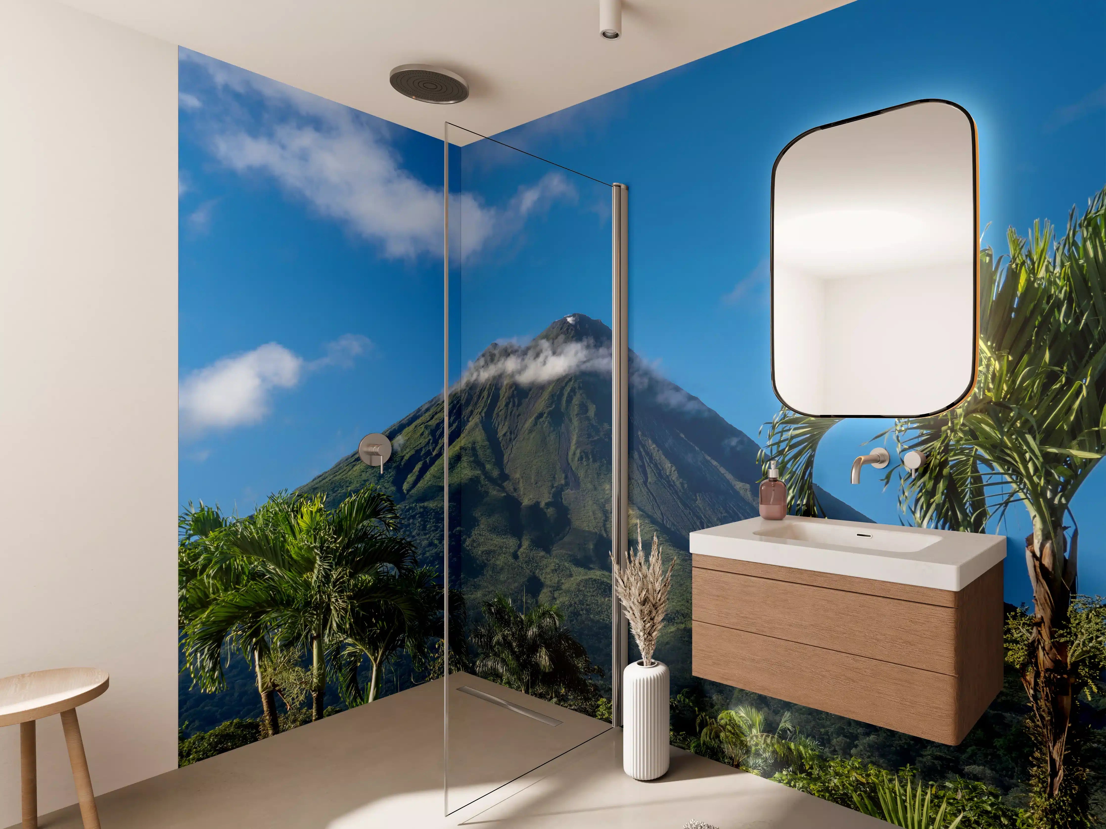 Wandverkleidung Bad - Vulkan Arenal von nahem - Costa Rica