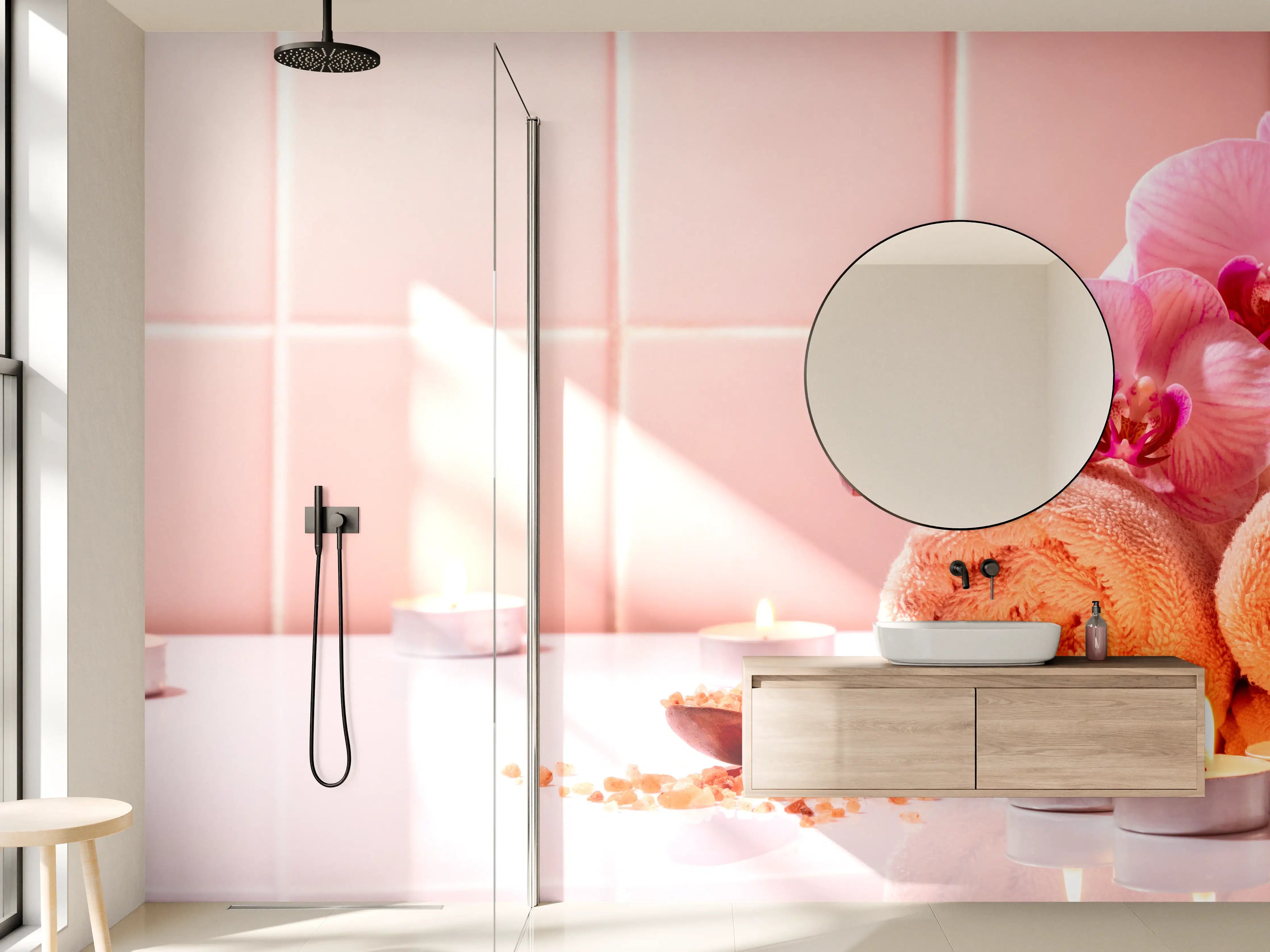 Wandverkleidung Bad - Warme Bäder- und Wellness-Atmosphäre