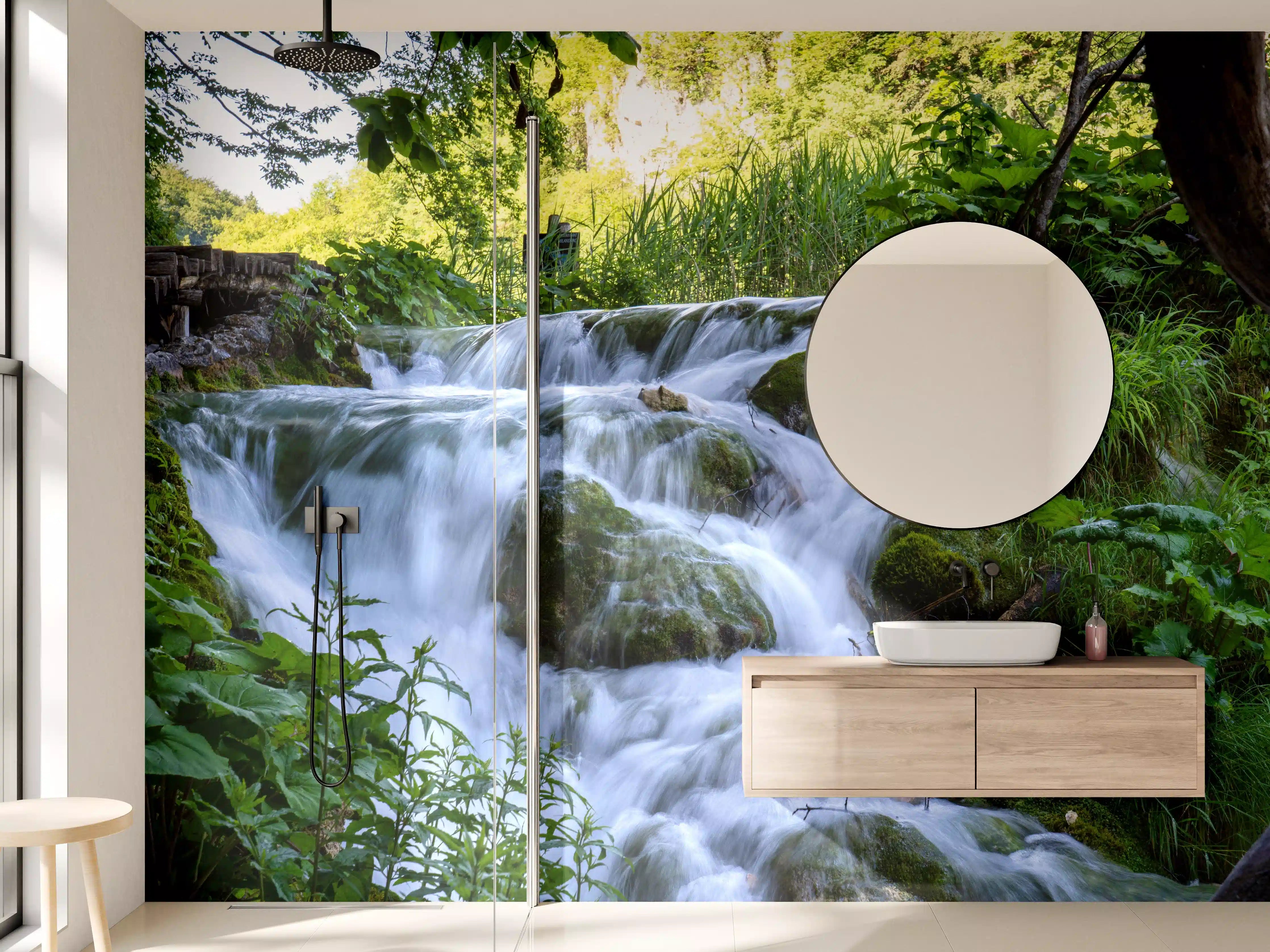 Wandverkleidung Bad - Wasserfall im Nationalpark Plitvicer Seen