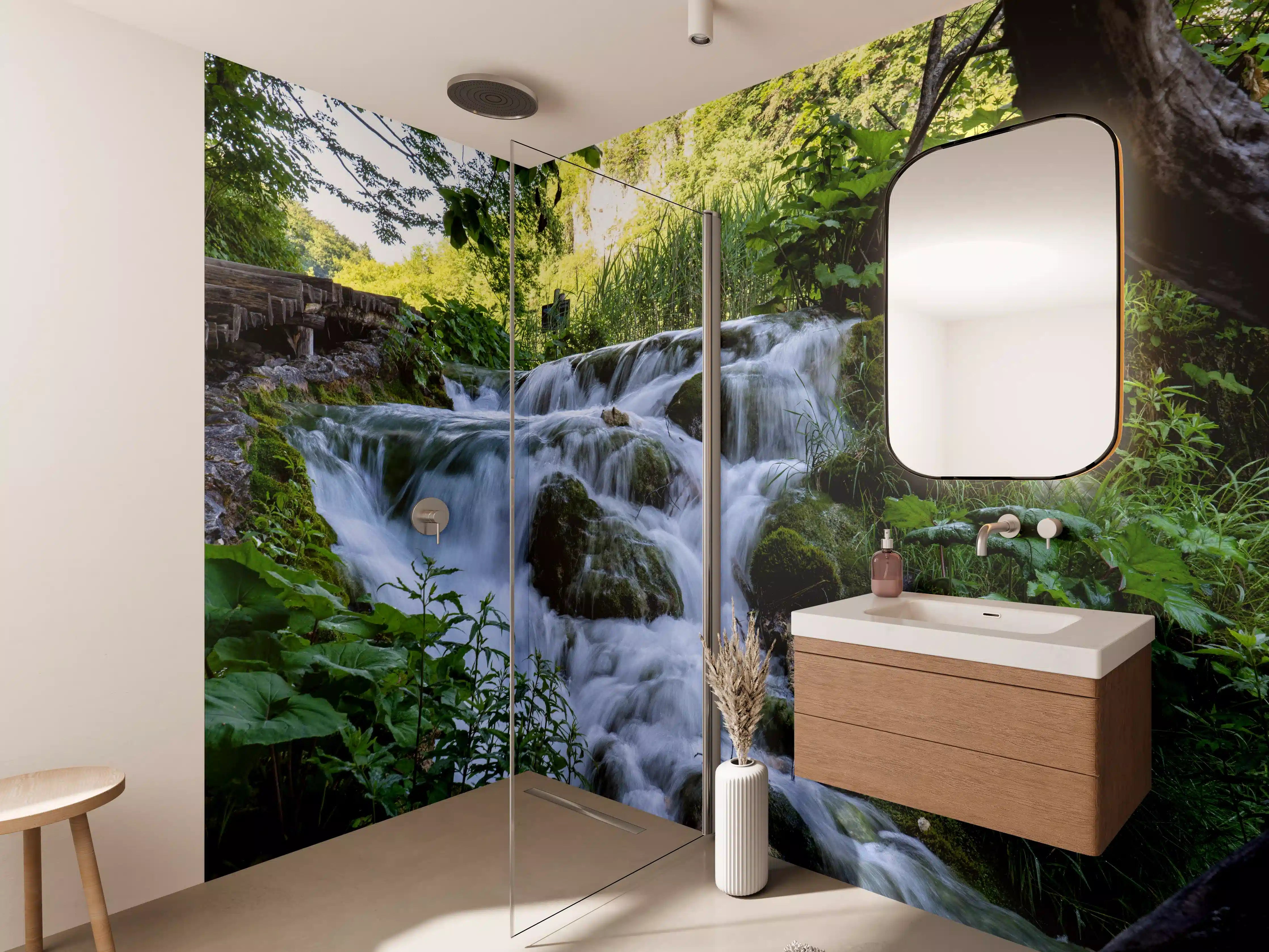 Wandverkleidung Bad - Wasserfall im Nationalpark Plitvicer Seen