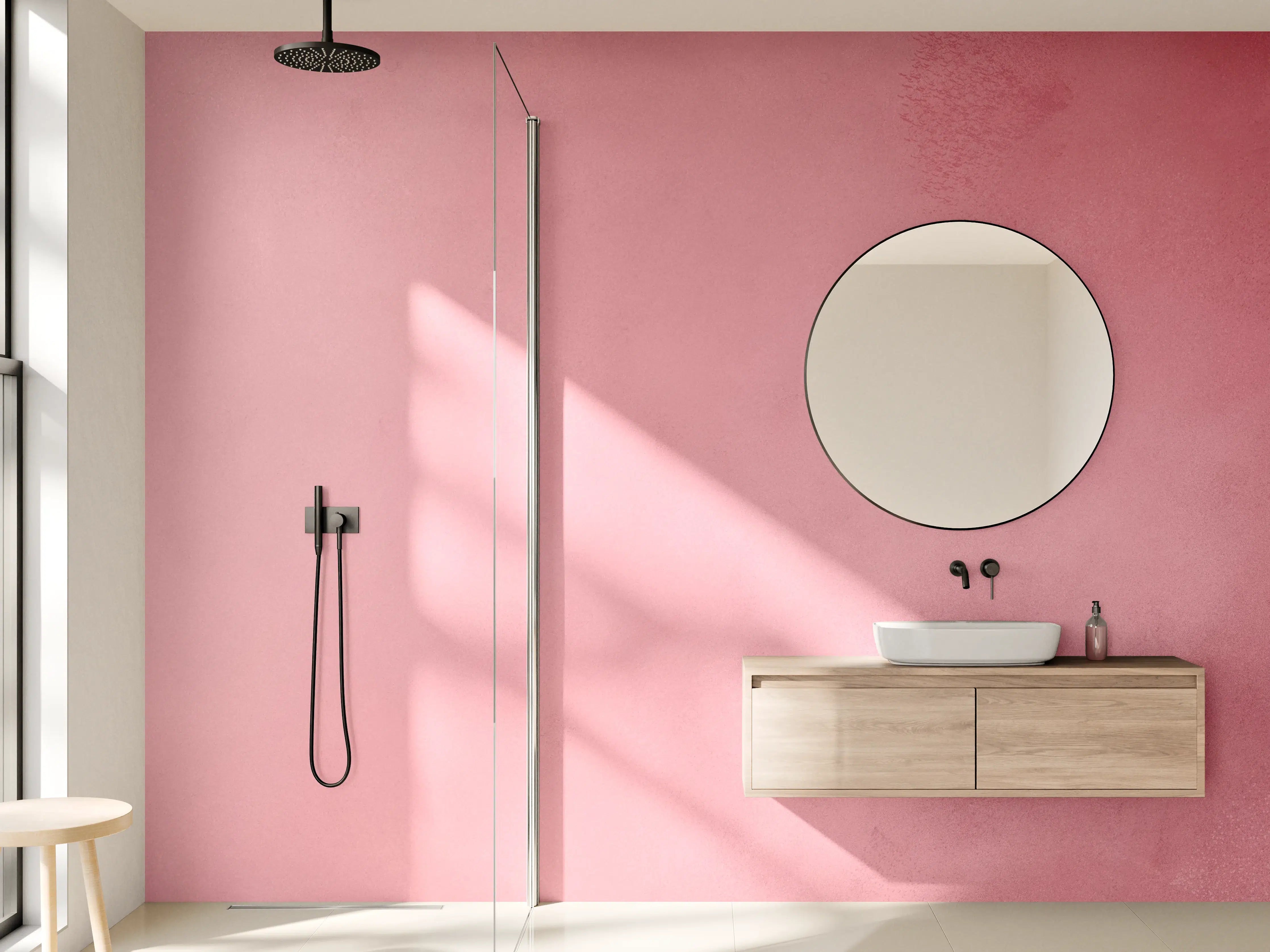 Wandverkleidung Bad - Weiche Pink-Töne mit Nuancen