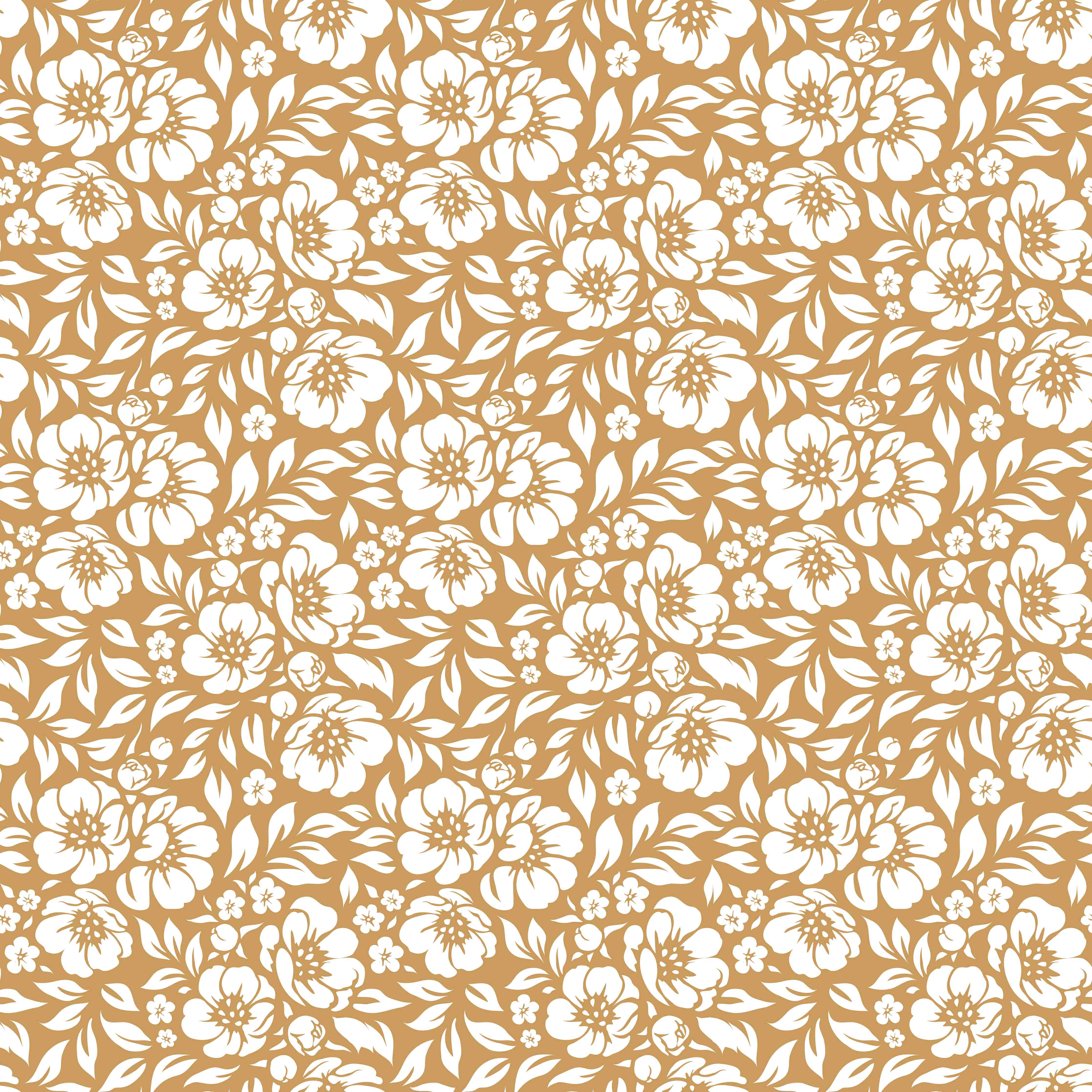 Wandverkleidung Bad-Weiße Blumenmuster auf warmem Sandton