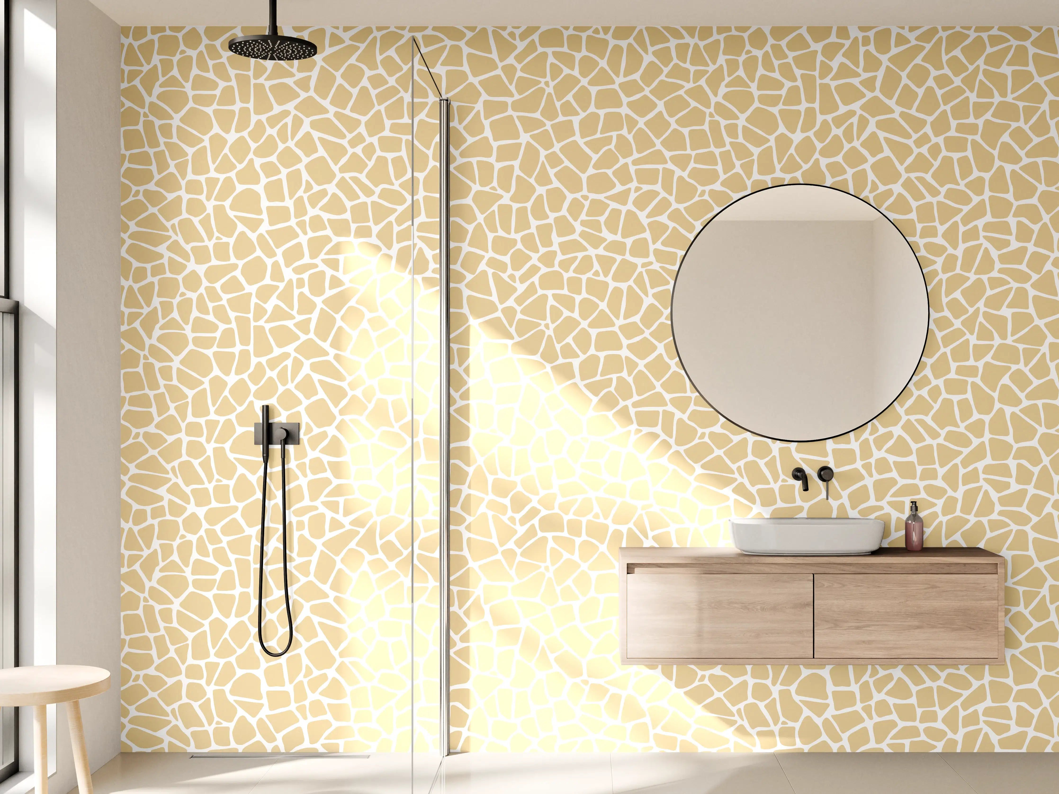 Wandverkleidung Bad - Weiße und Goldene Marmor-Textur