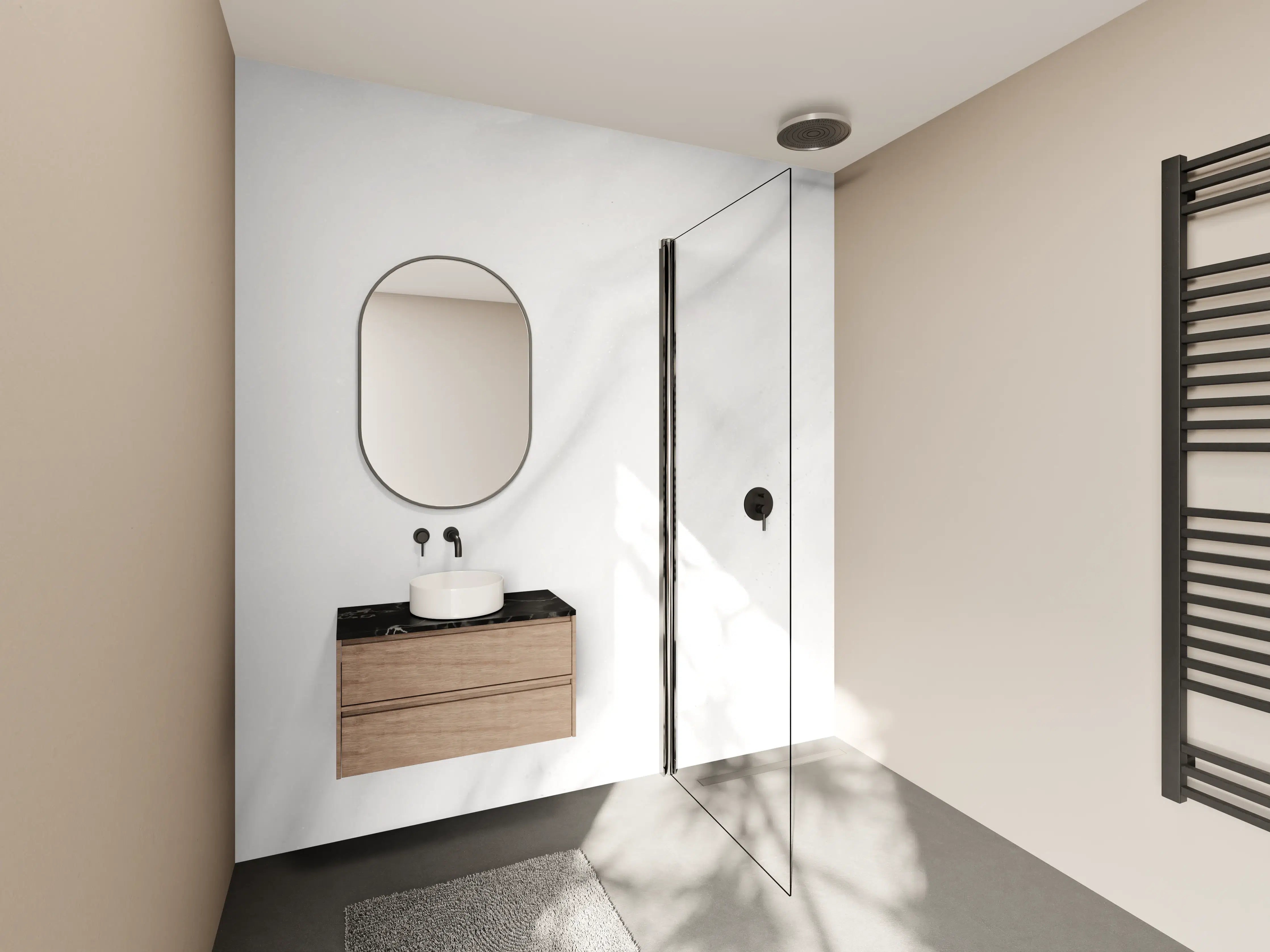 Wandverkleidung Bad - Weißer polierter Marmor