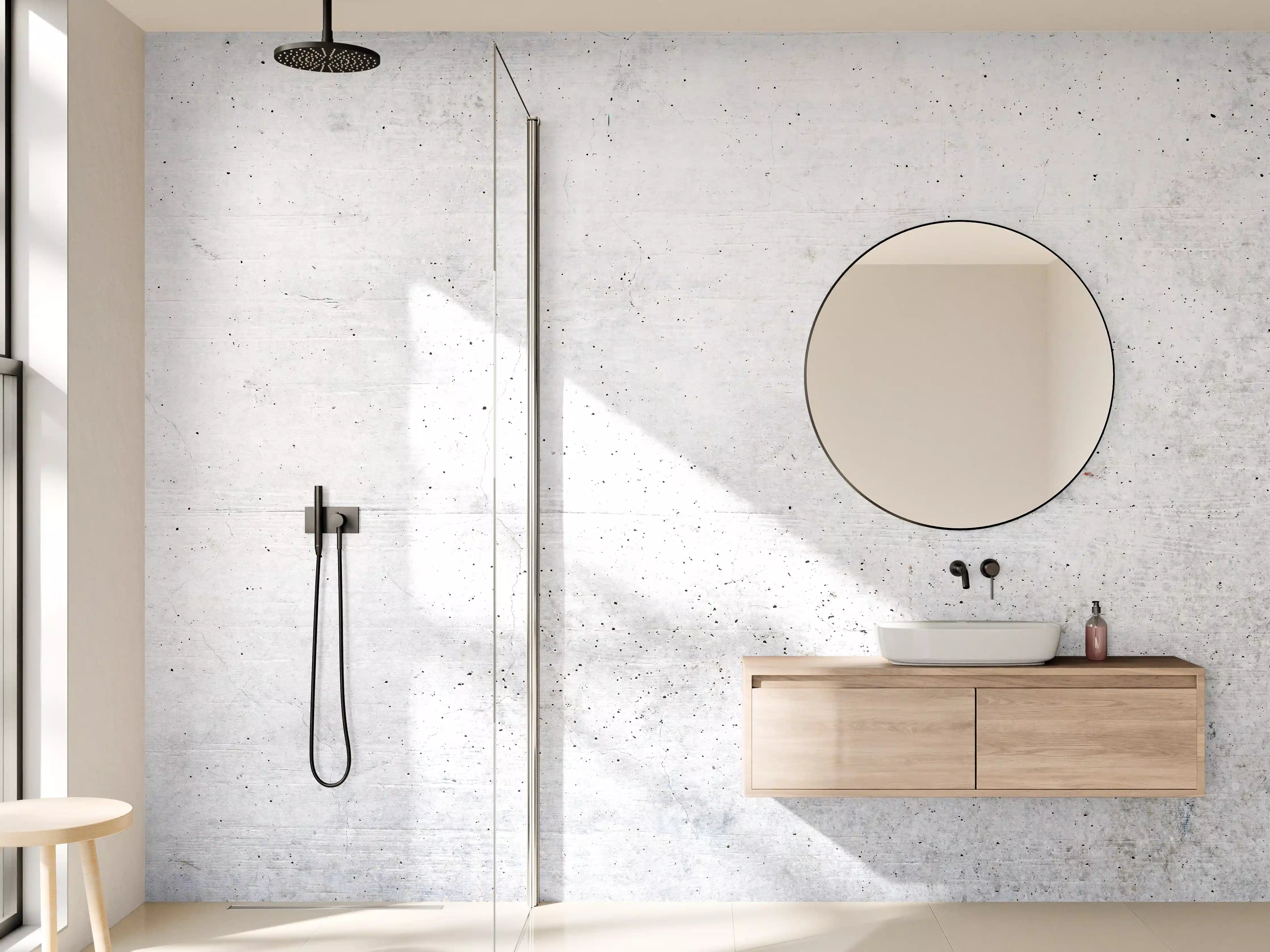 Wandverkleidung Bad - Weißes Zement Design