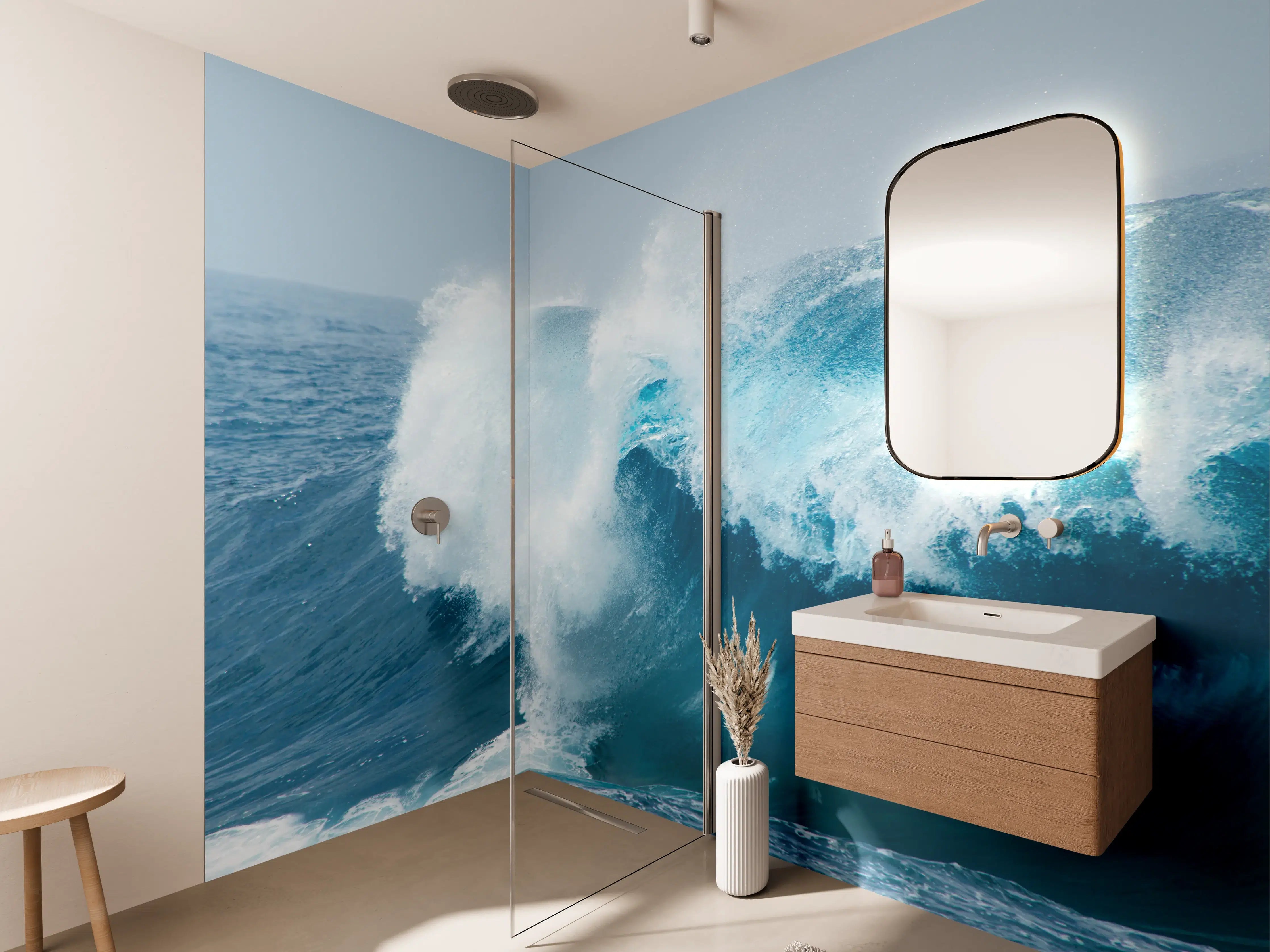 Wandverkleidung Bad - Wellen im Sturm auf hoher See