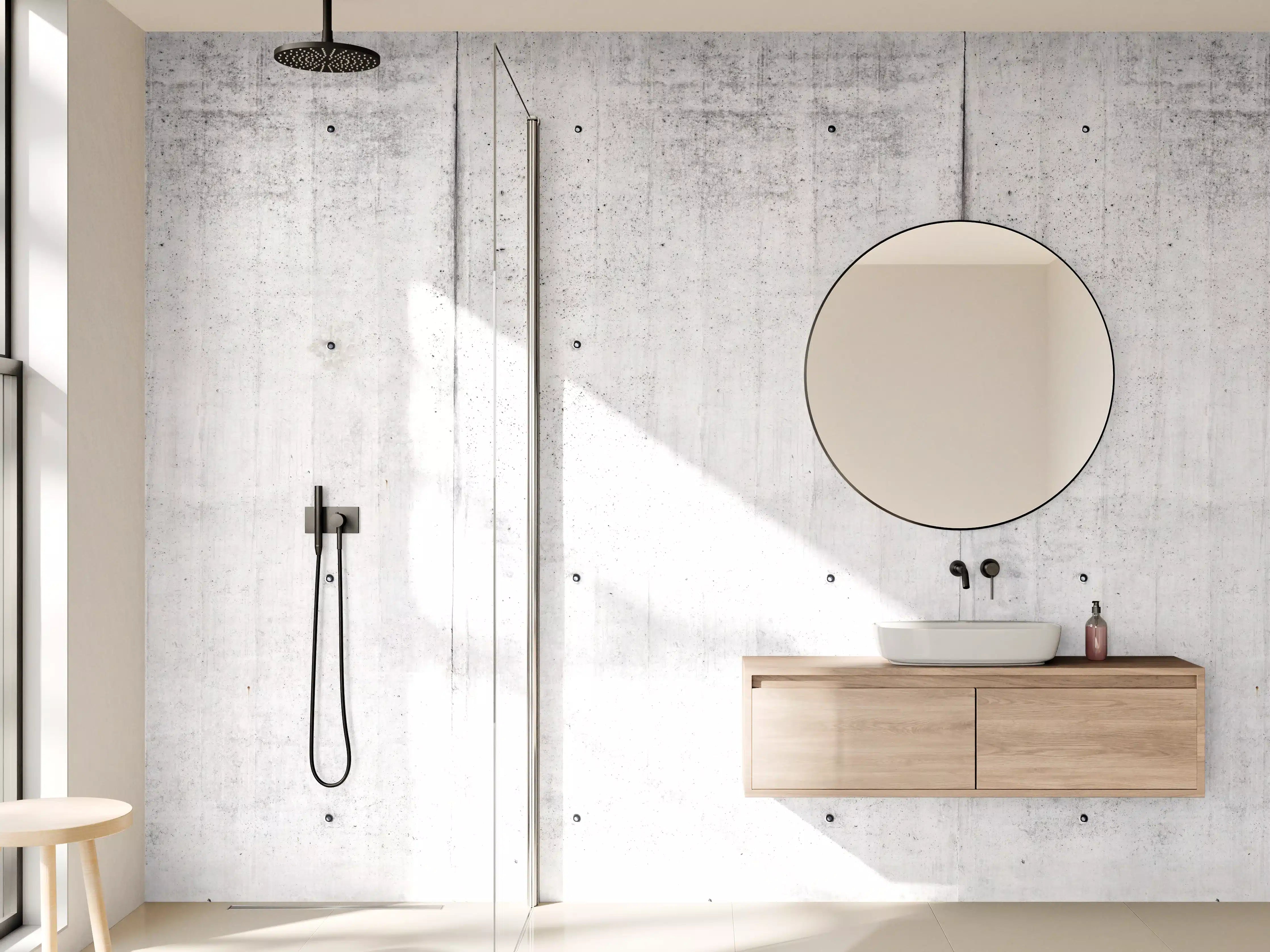 Wandverkleidung Bad - Wiederholtes Sichtbeton Textur