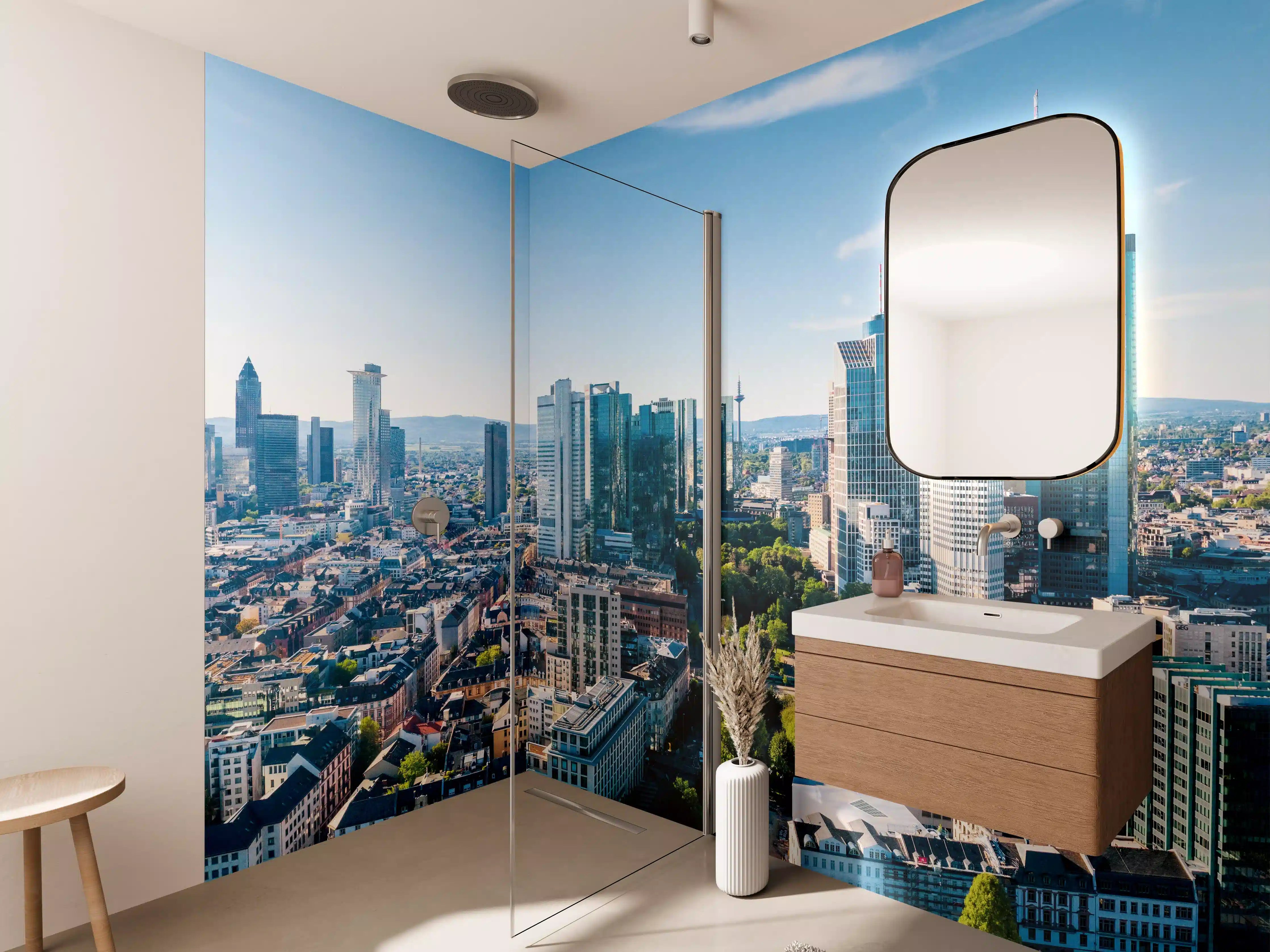 Wandverkleidung Bad - Wolkenkratzer -  Frankfurt am Main