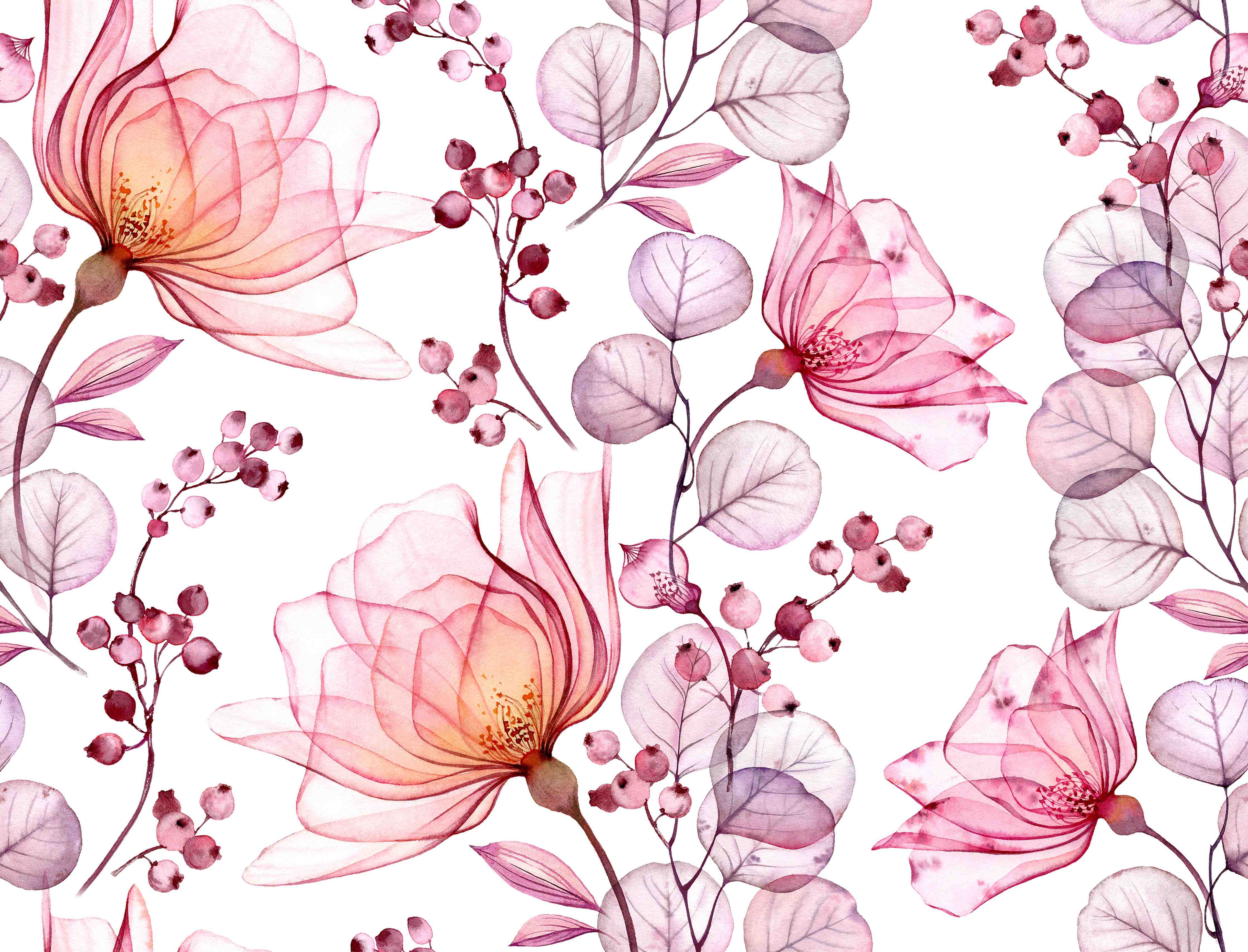 Wandverkleidung Bad-Zarte Blüten in Rosa und Mauve