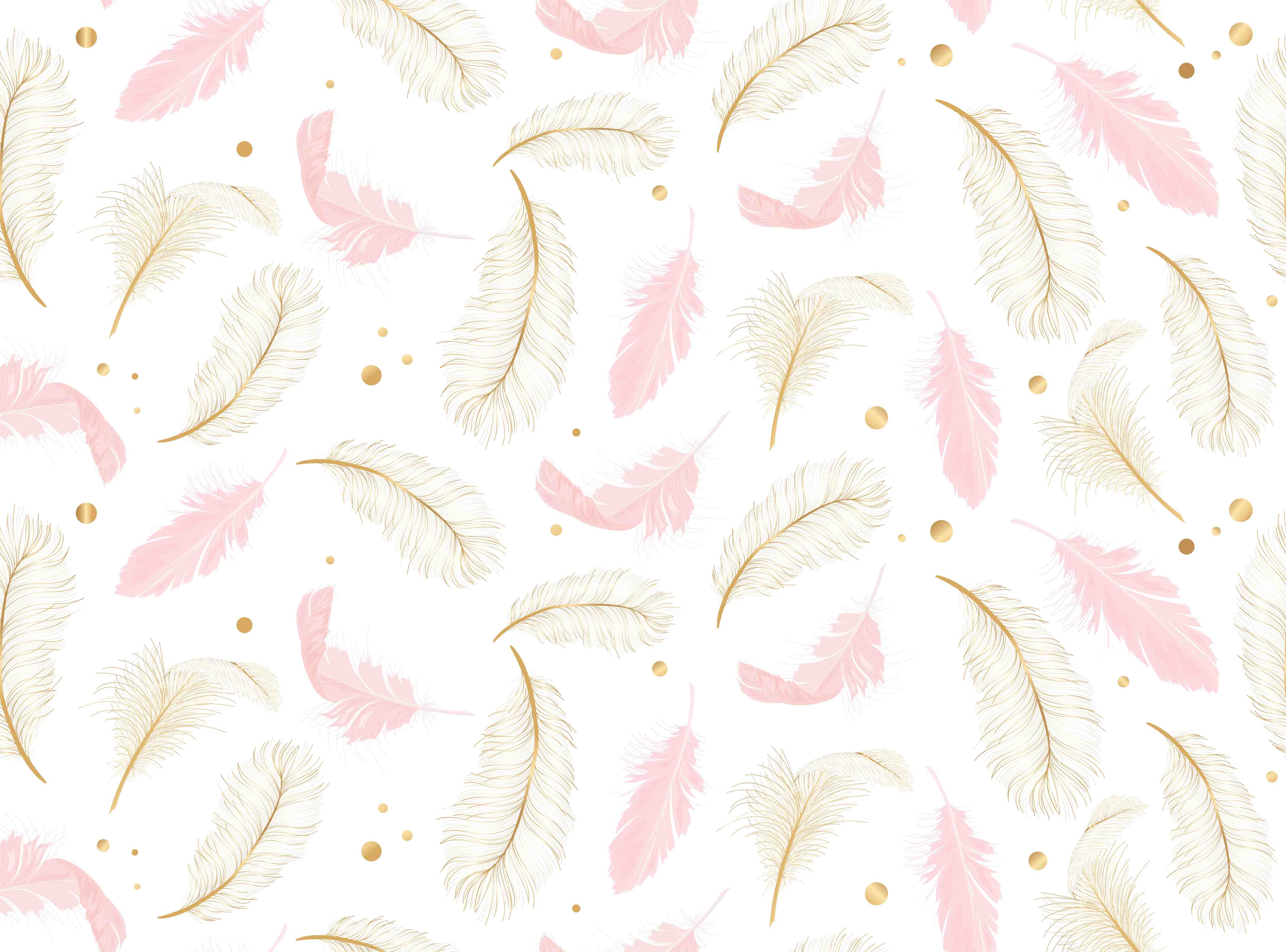 Wandverkleidung Bad-Zarte Rosa-Gold Feder-Muster