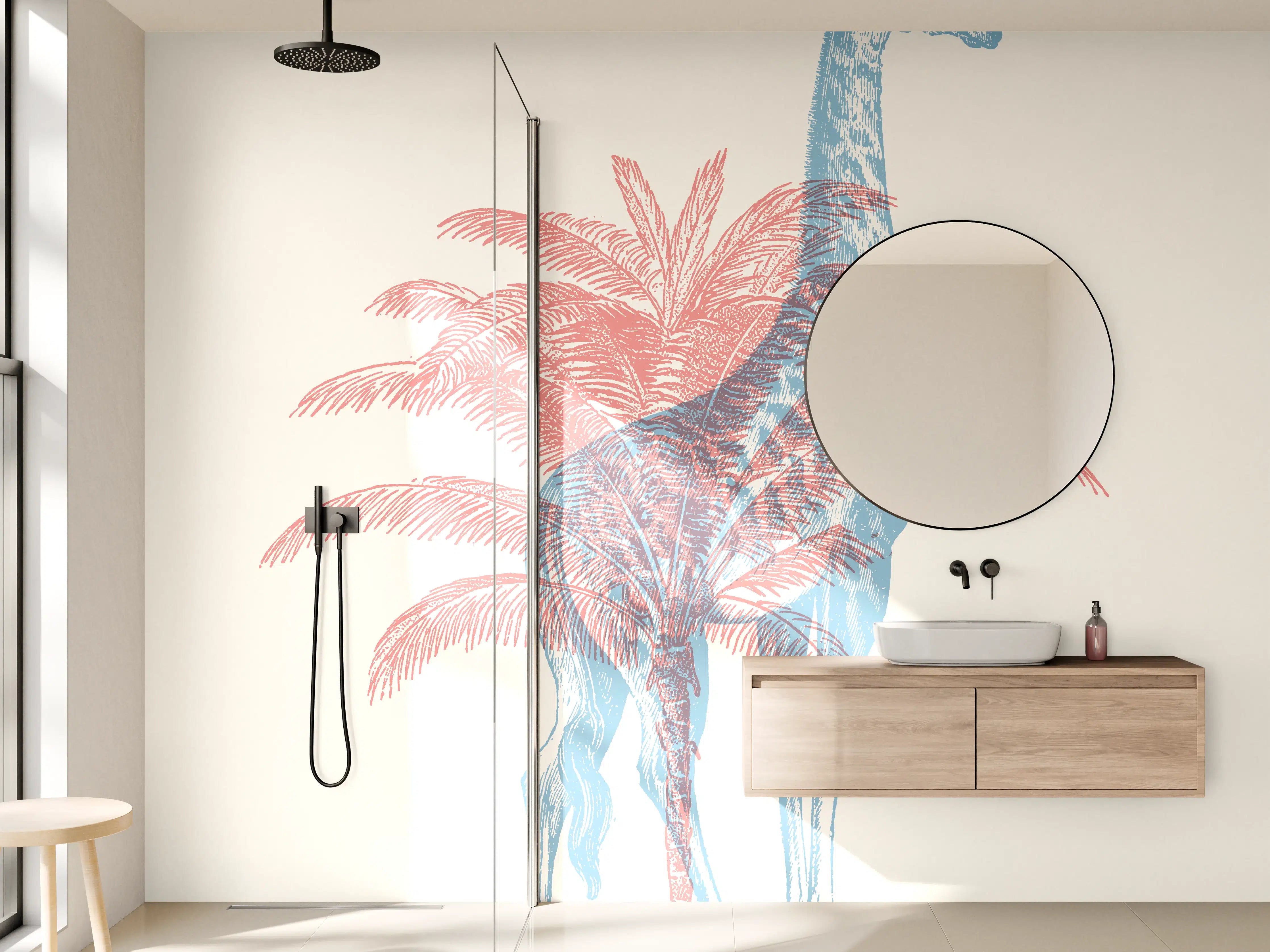 Wandverkleidung Bad - Zeichnung einer Giraffe - Moderne Kunst