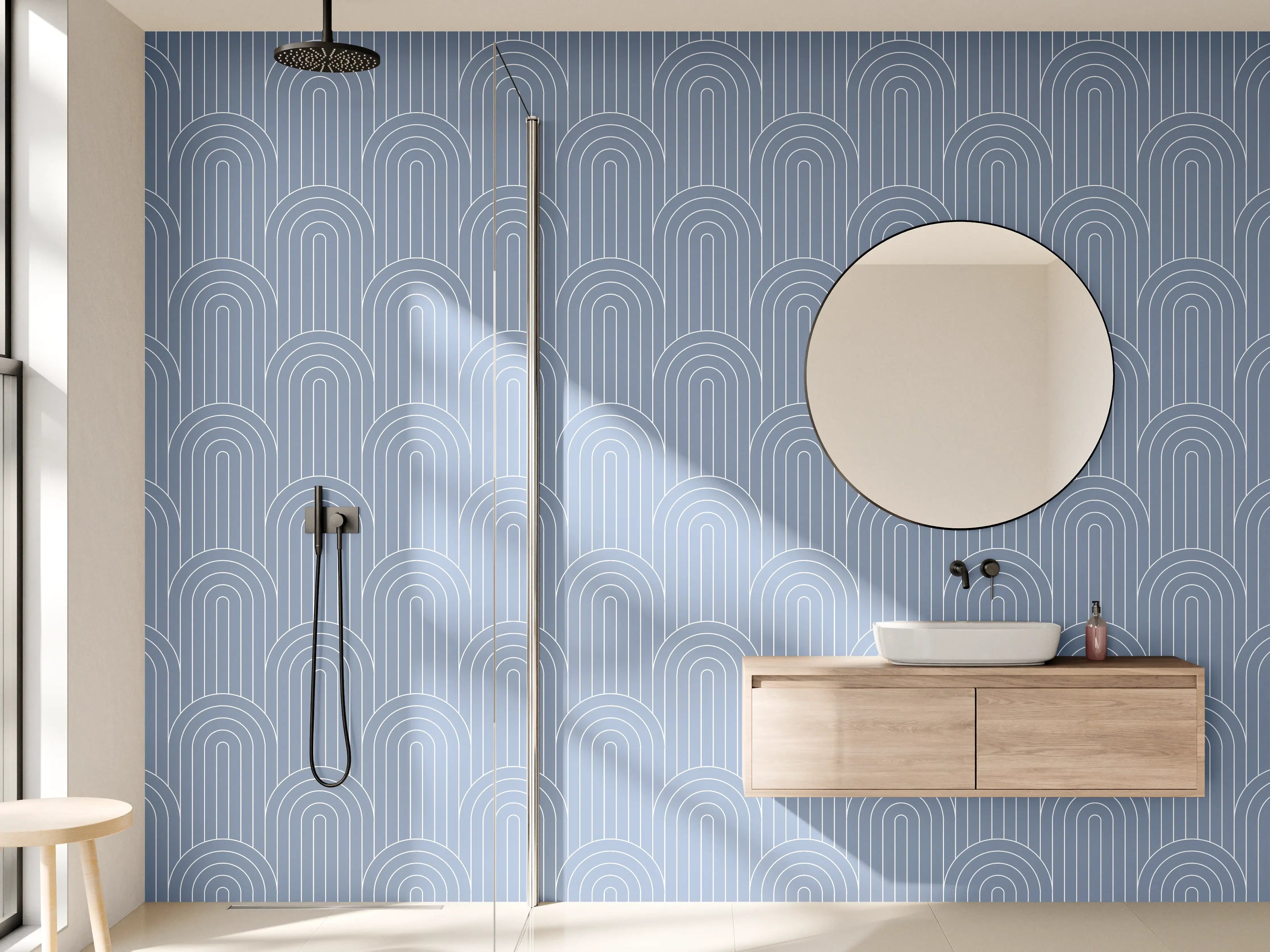 Wandverkleidung Bad - Zeitlose Graubeige Musterwand