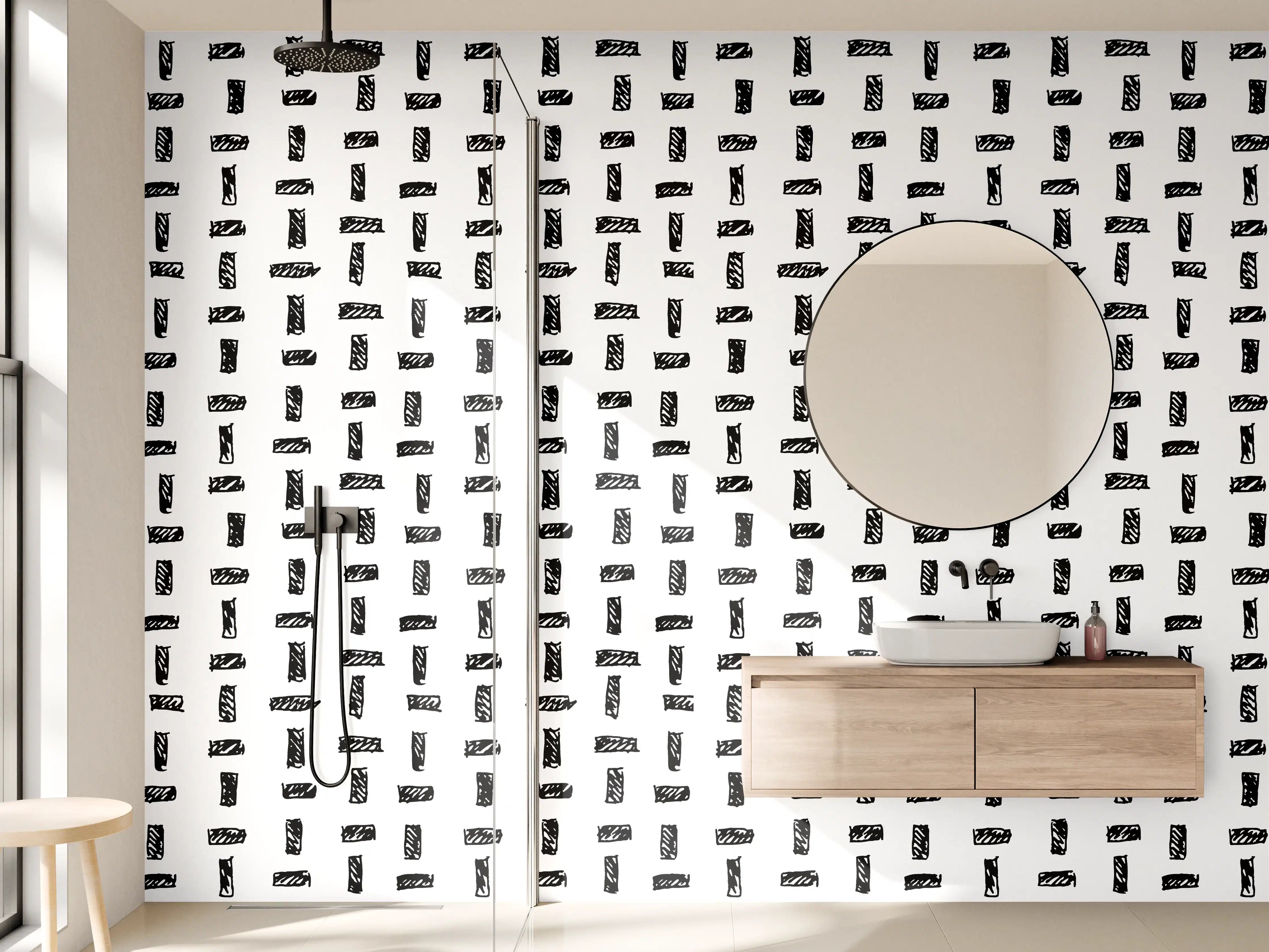 Wandverkleidung Bad - Zeitlose Grautöne: Minimalistische Wandkunst