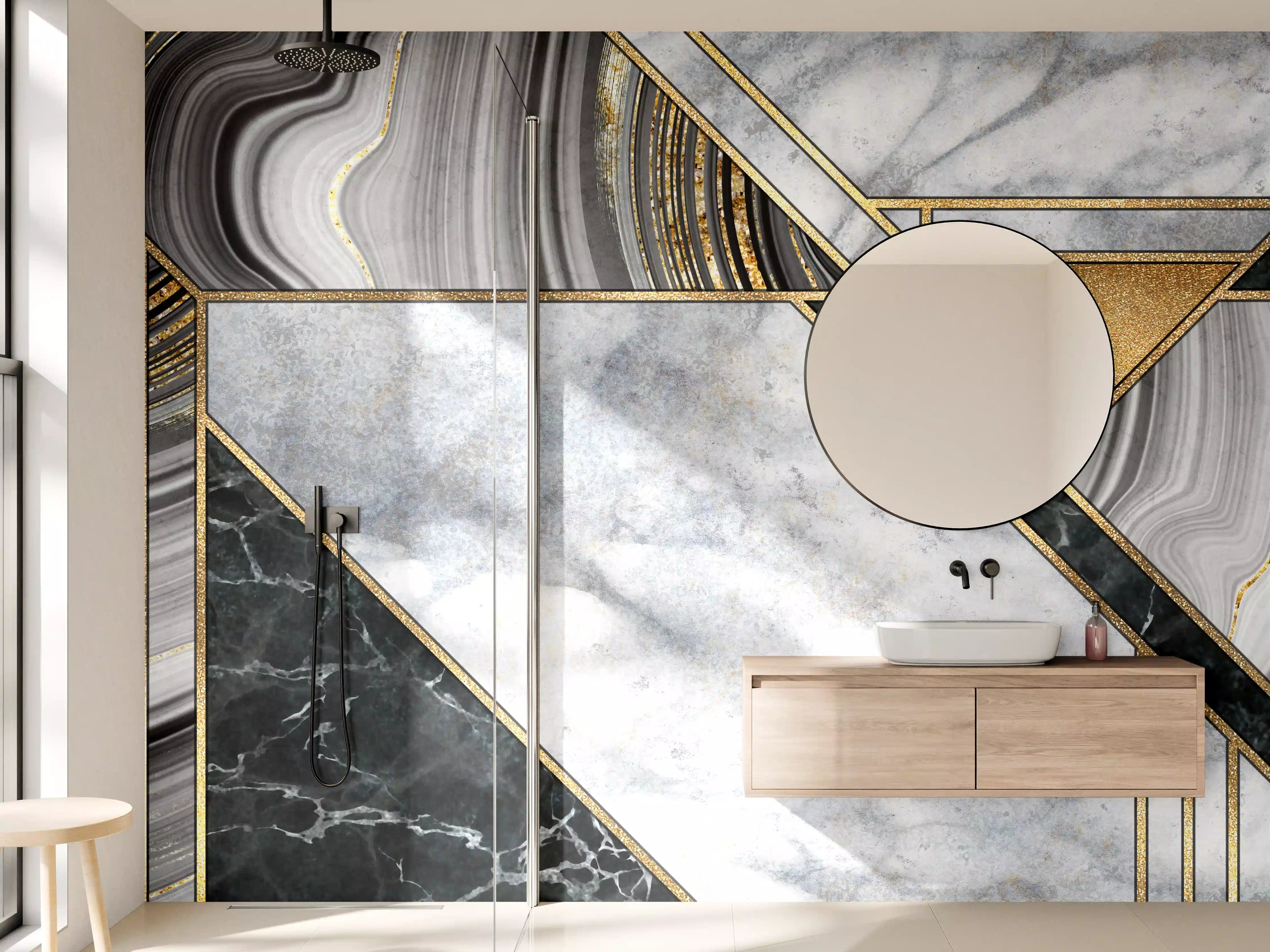 Wandverkleidung Bad - abstrakter Art Deco Hintergrund