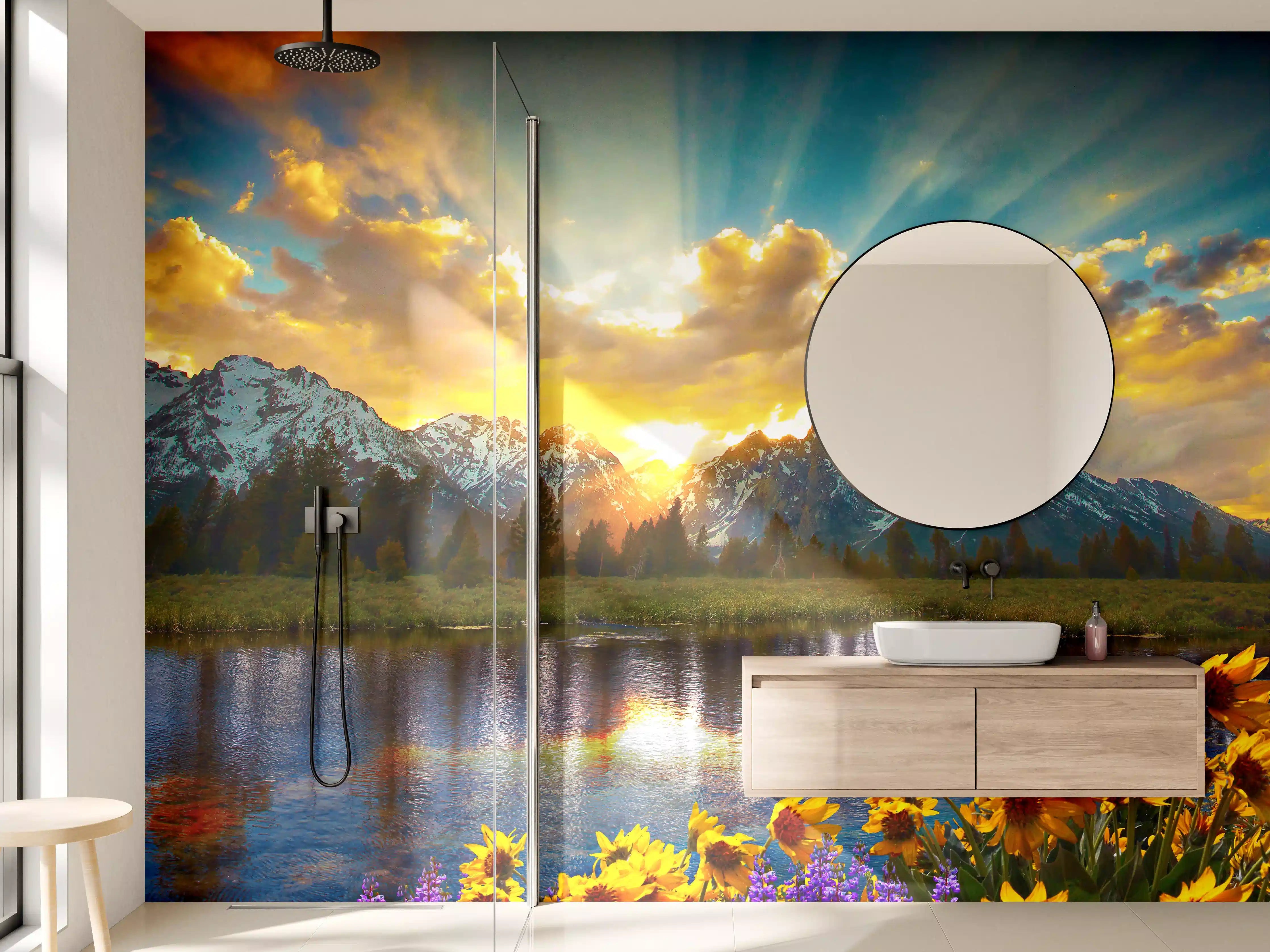 Wandverkleidung Bad - einzigartiges Lichtspiel im Grand Teton