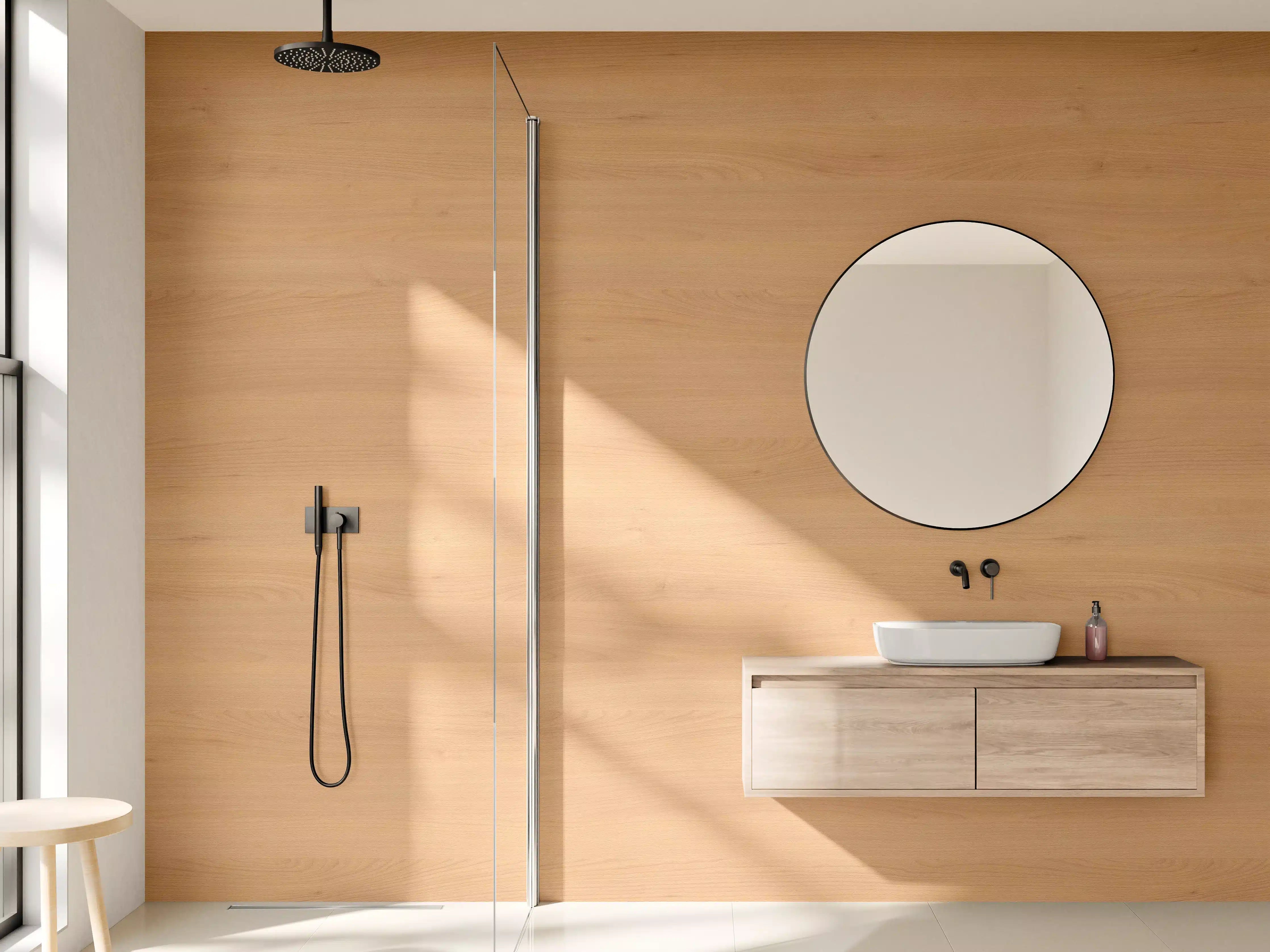 Wandverkleidung Bad - harmonisches Natur Holz 