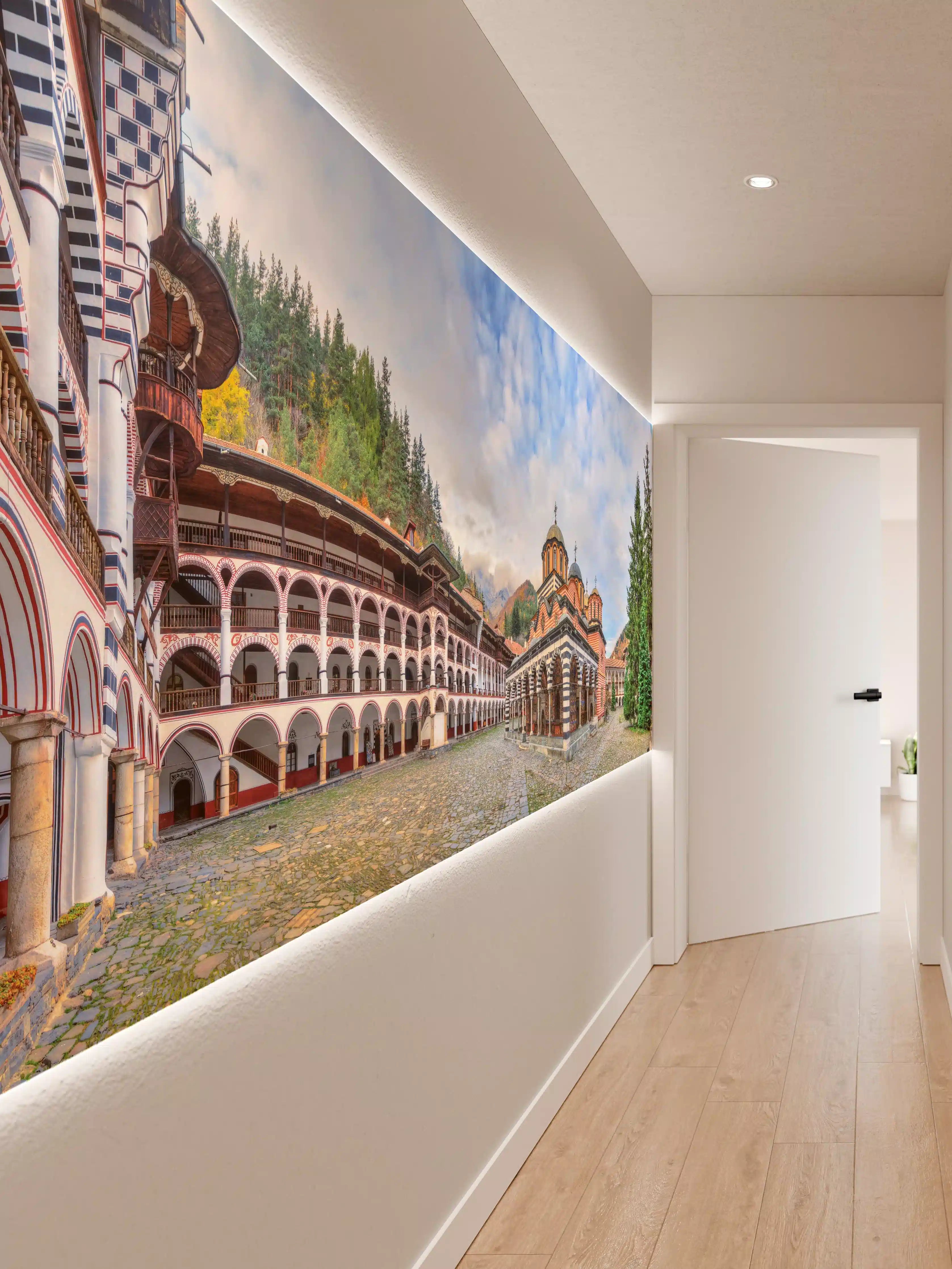 Wandverkleidung Flur -  Wunderschöner Panoramablick auf das Rila-Kloster