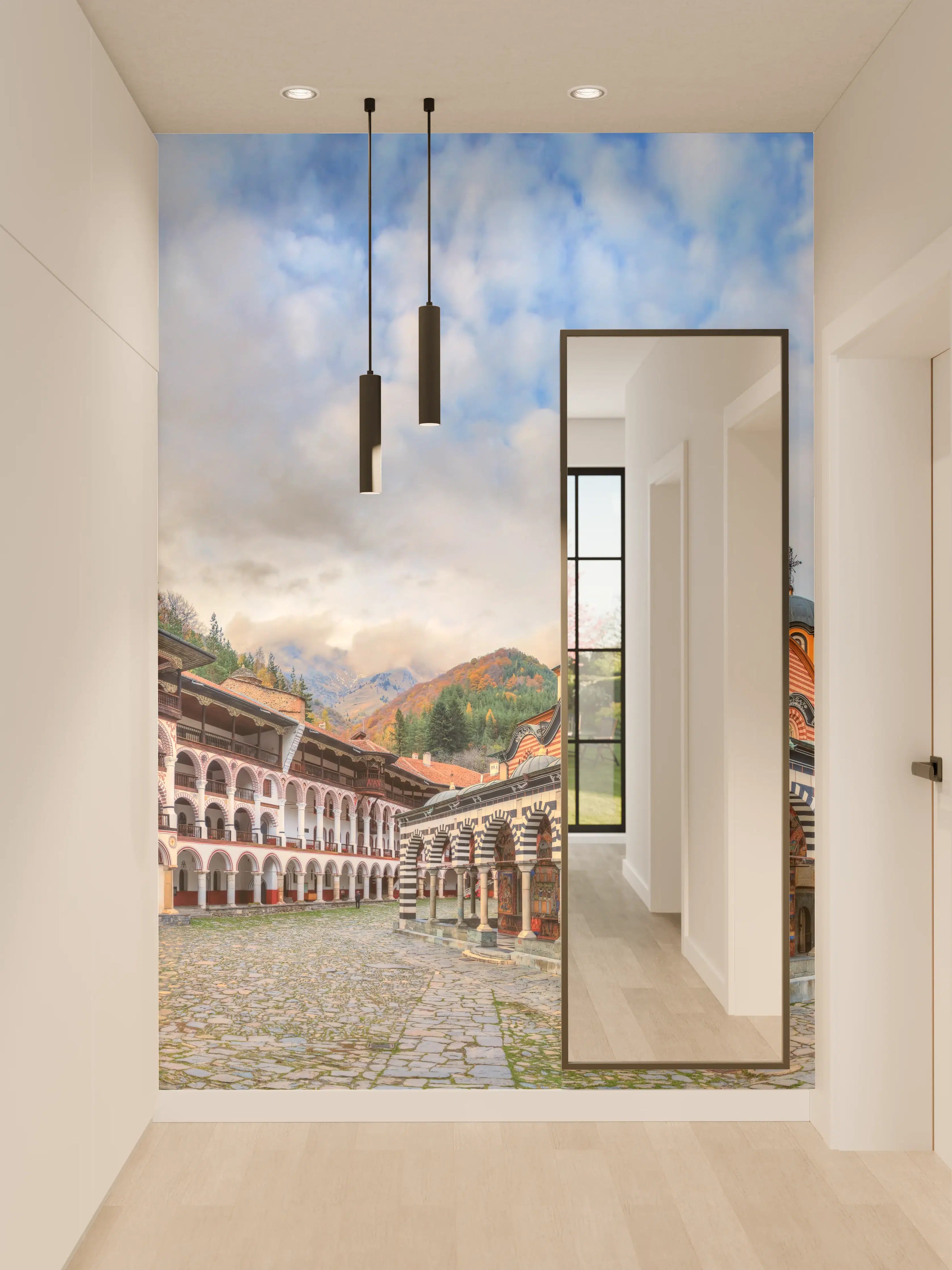 Wandverkleidung Flur -  Wunderschöner Panoramablick auf das Rila-Kloster
