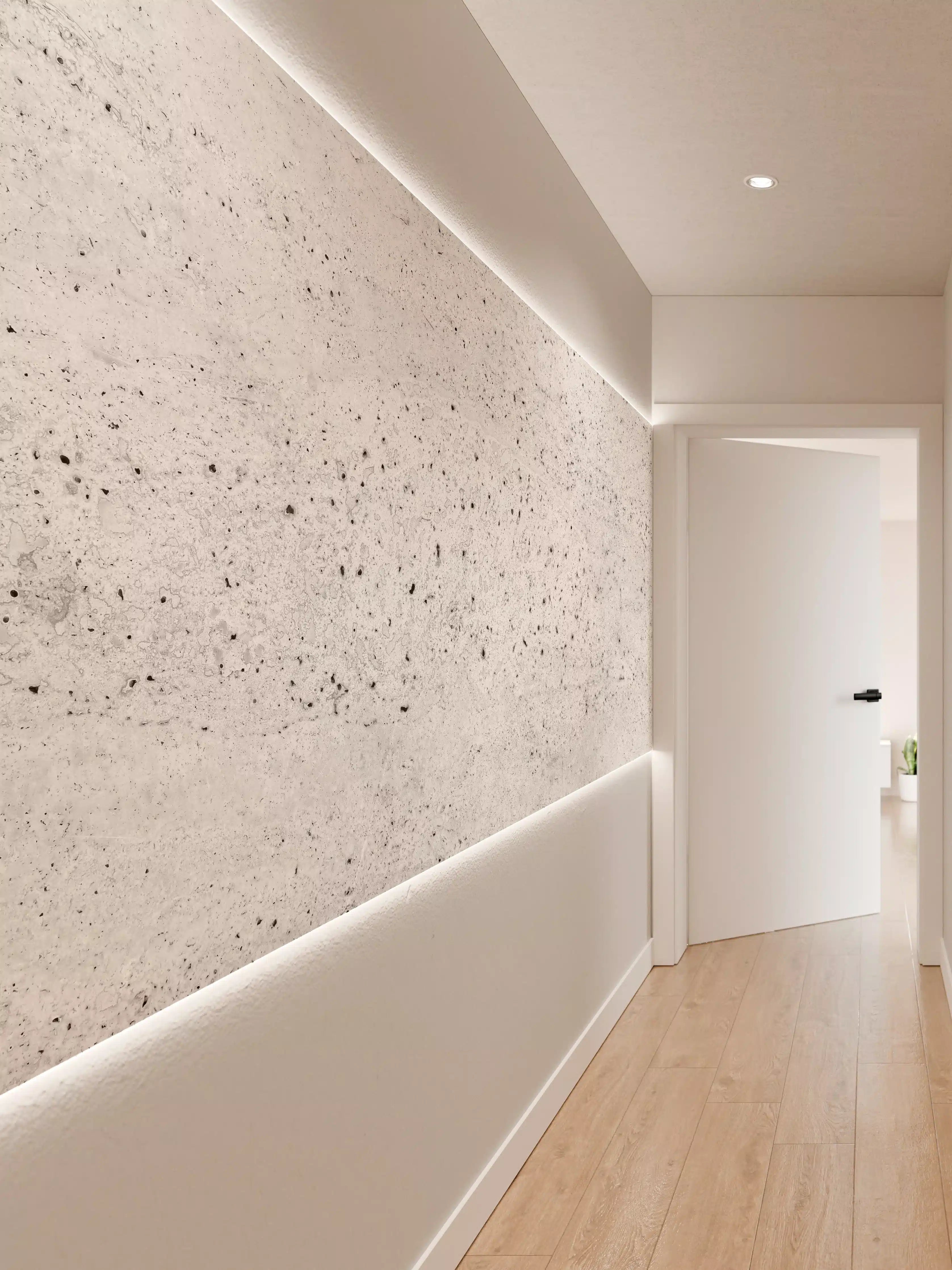 Wandverkleidung Flur - Abstrakte Betonstruktur