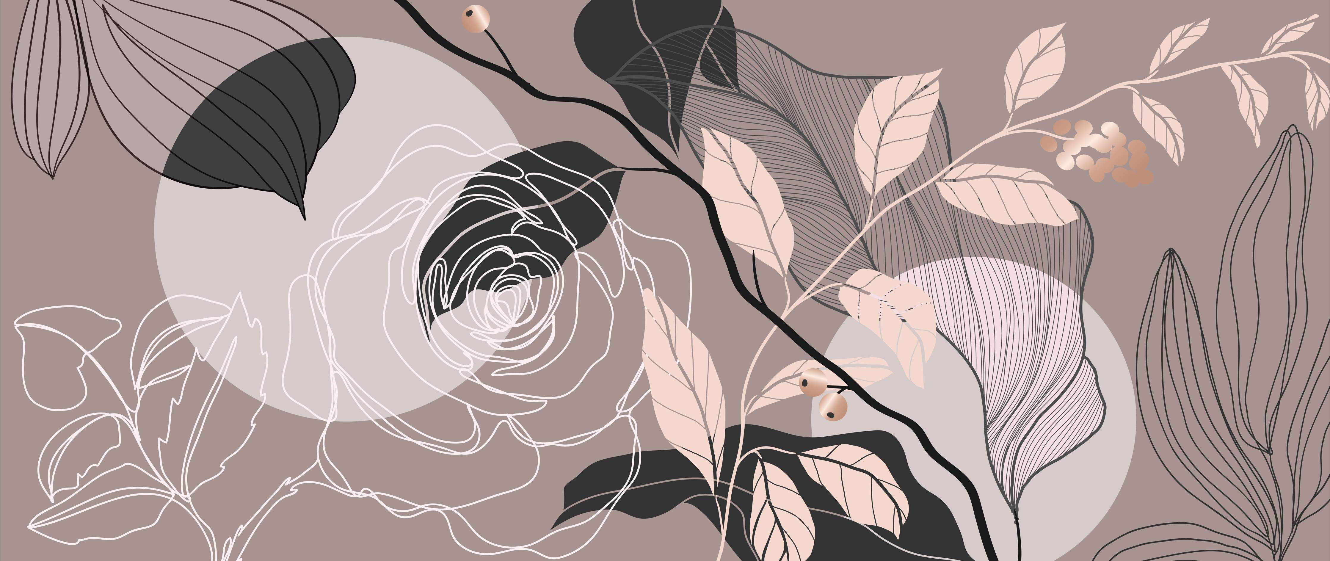 Wandverkleidung Flur-Abstrakte Blumen Illustration